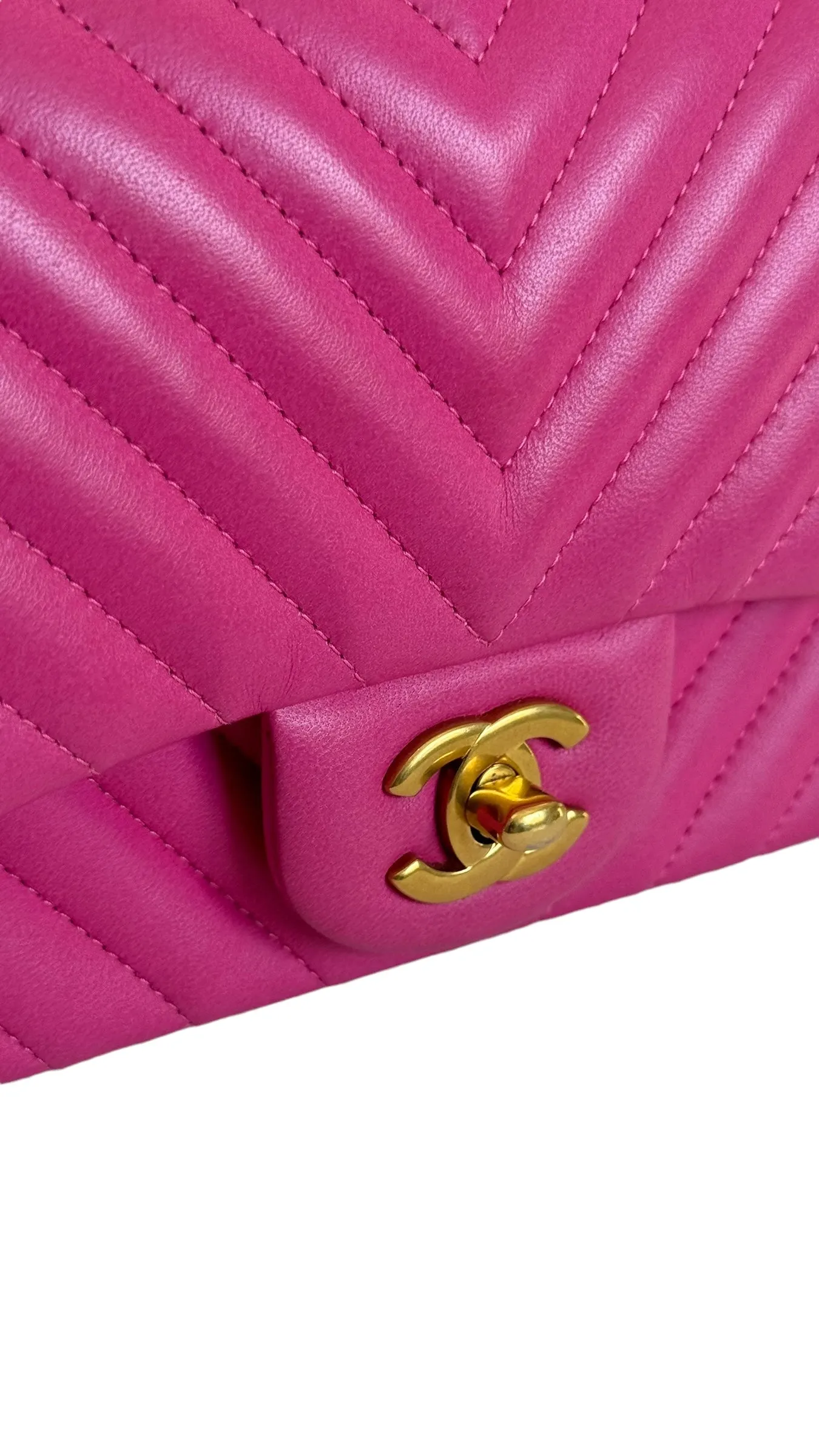 Chanel Classic Mini Square Chevron Lambskin