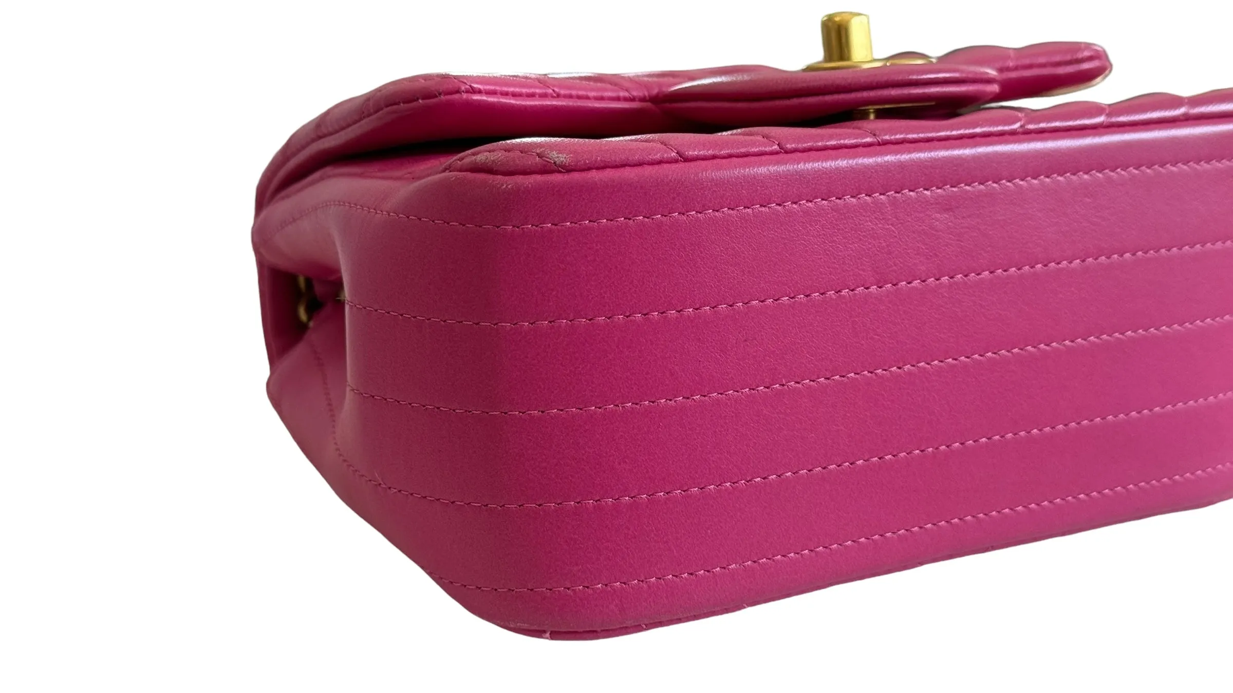 Chanel Classic Mini Square Chevron Lambskin