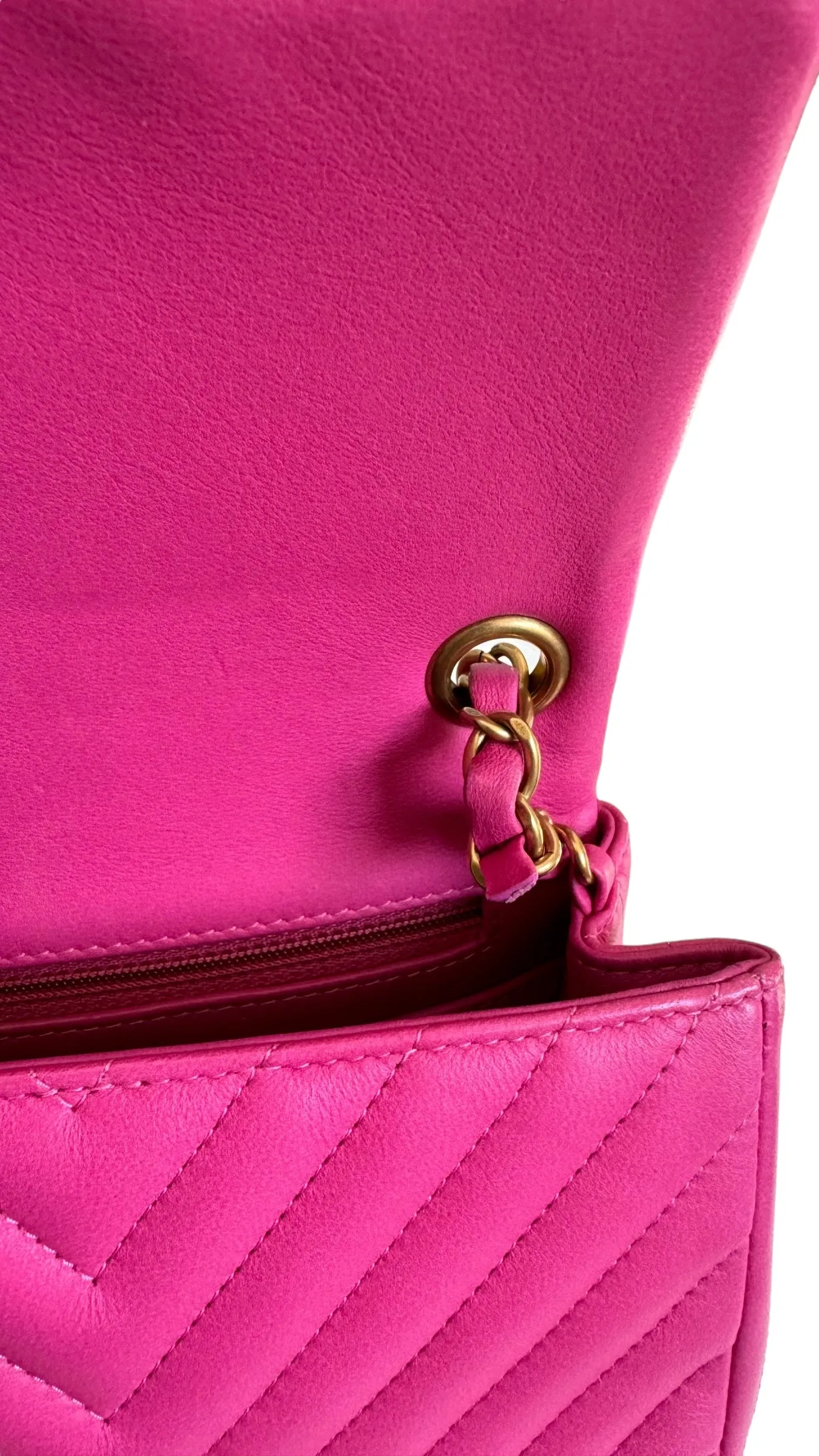Chanel Classic Mini Square Chevron Lambskin