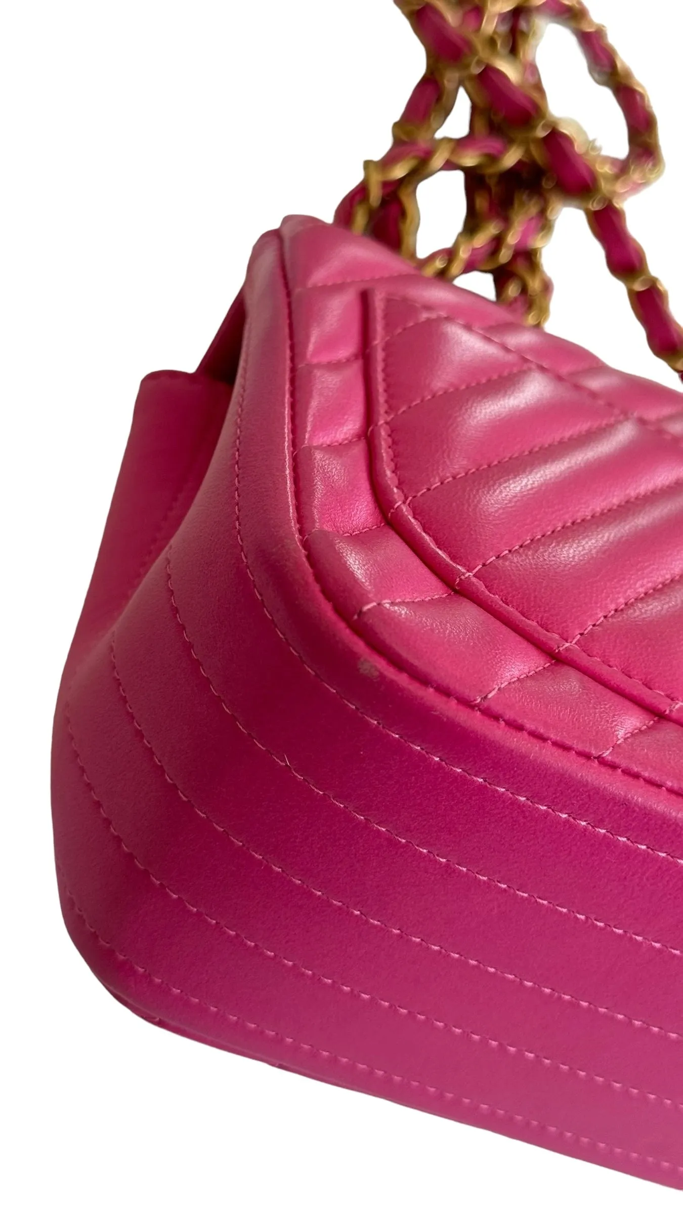 Chanel Classic Mini Square Chevron Lambskin