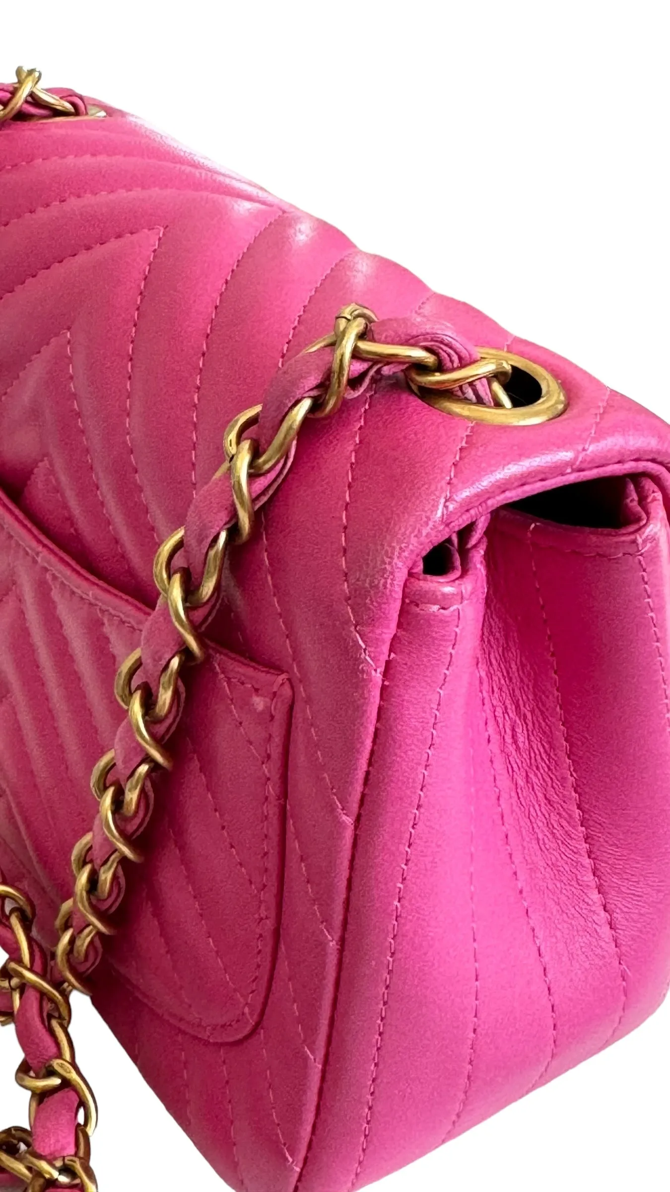 Chanel Classic Mini Square Chevron Lambskin