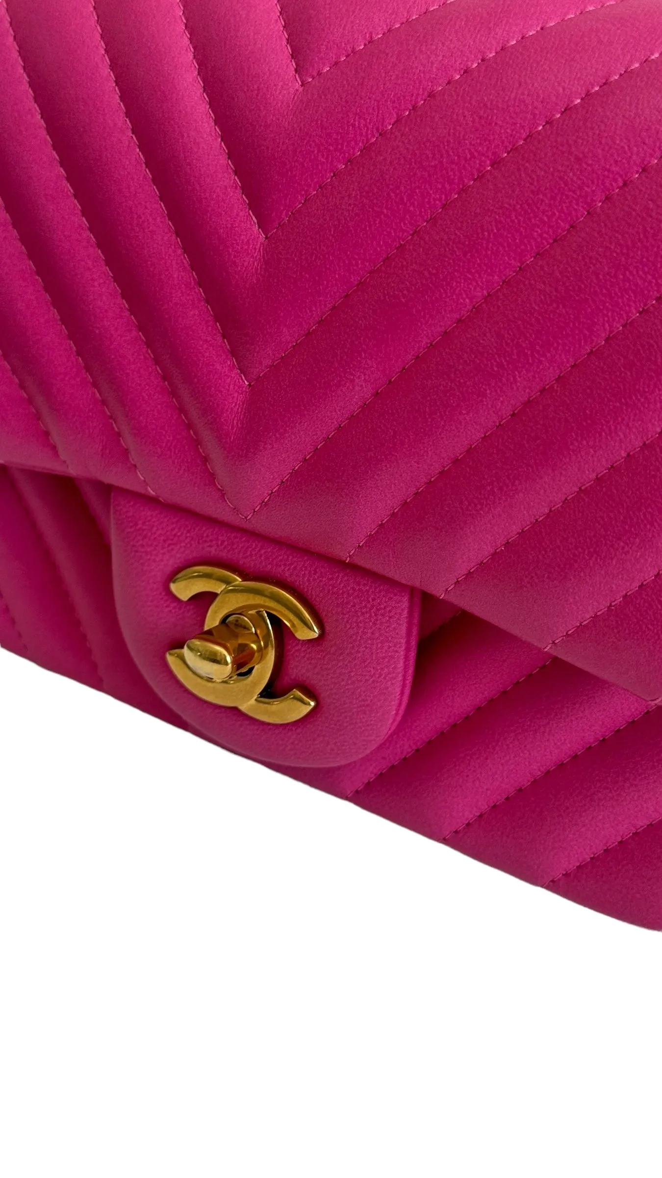 Chanel Classic Mini Square Chevron Lambskin