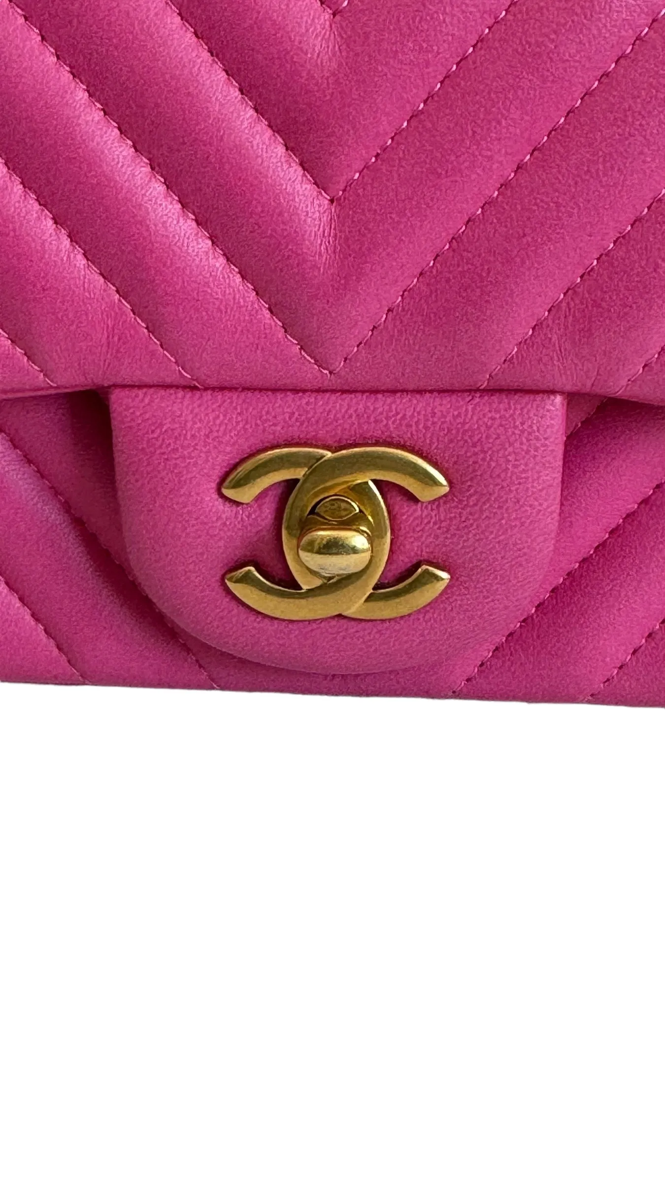 Chanel Classic Mini Square Chevron Lambskin