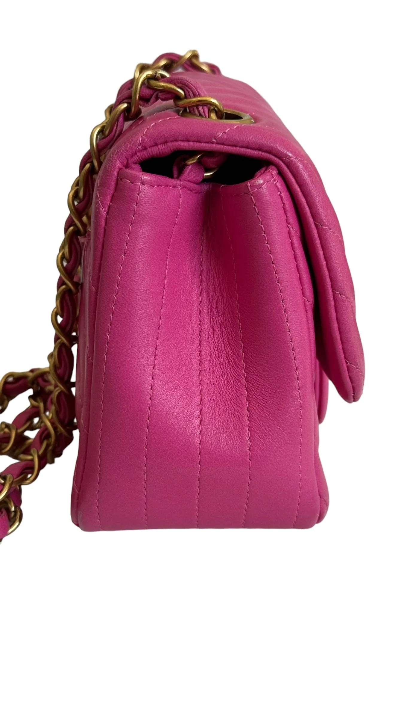 Chanel Classic Mini Square Chevron Lambskin