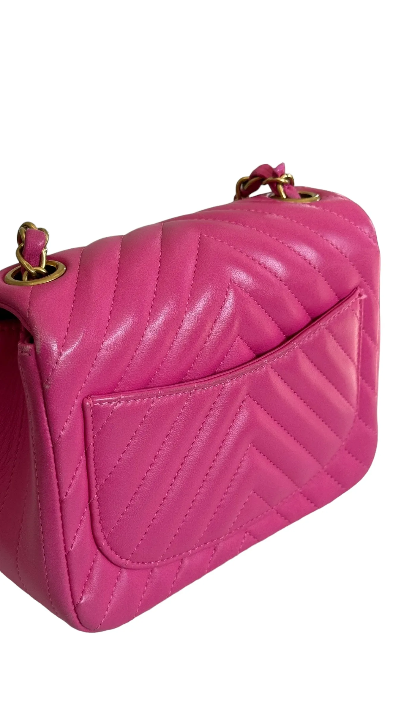 Chanel Classic Mini Square Chevron Lambskin