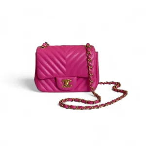 Chanel Classic Mini Square Chevron Lambskin