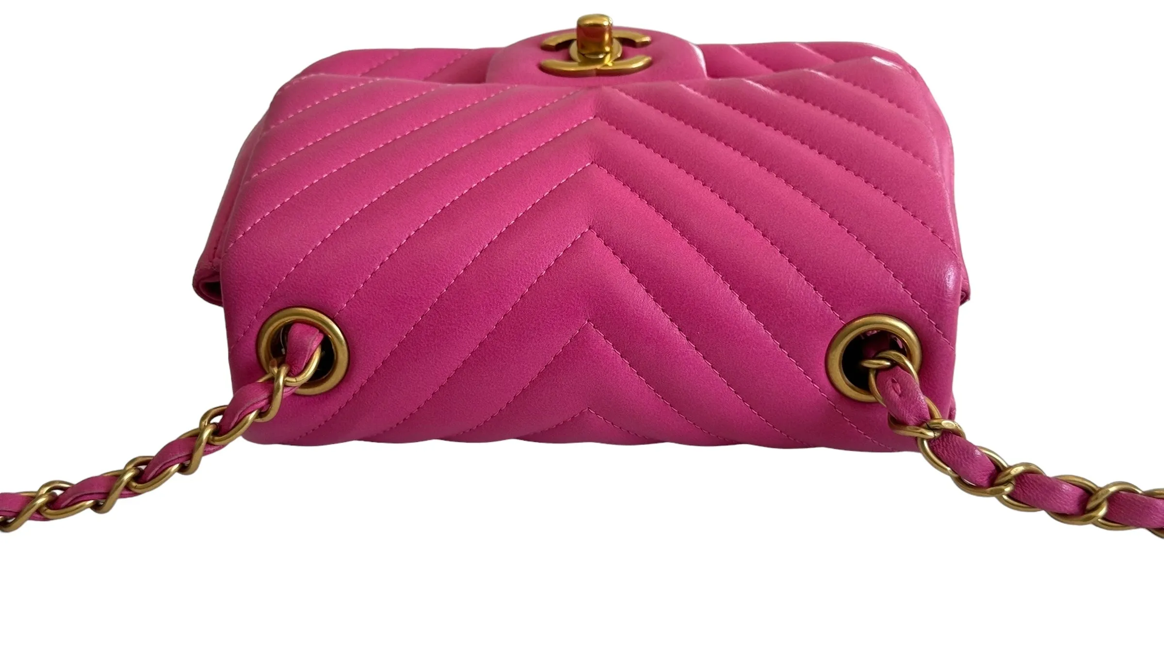 Chanel Classic Mini Square Chevron Lambskin