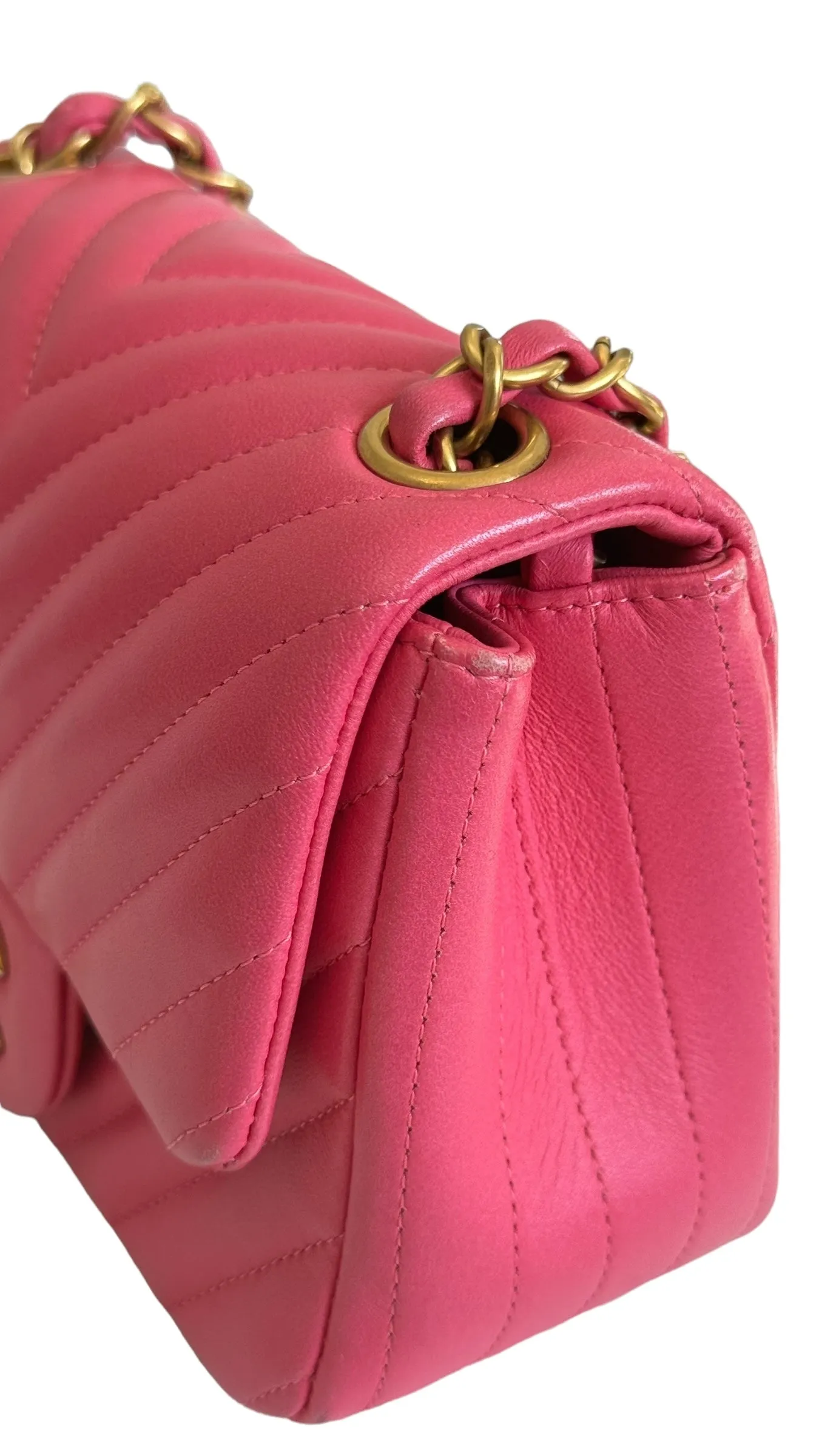 Chanel Classic Mini Square Chevron Lambskin