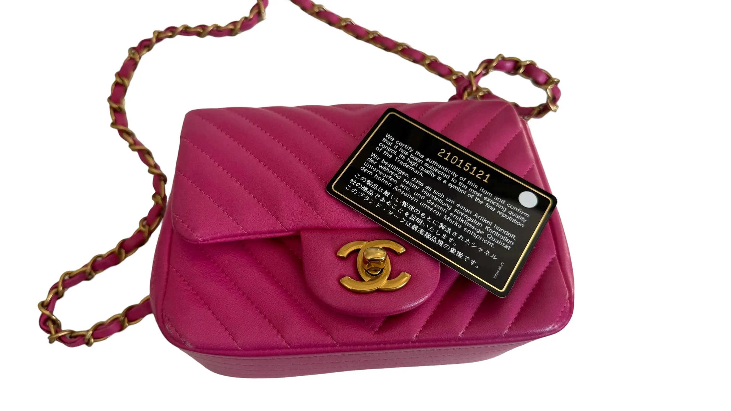 Chanel Classic Mini Square Chevron Lambskin