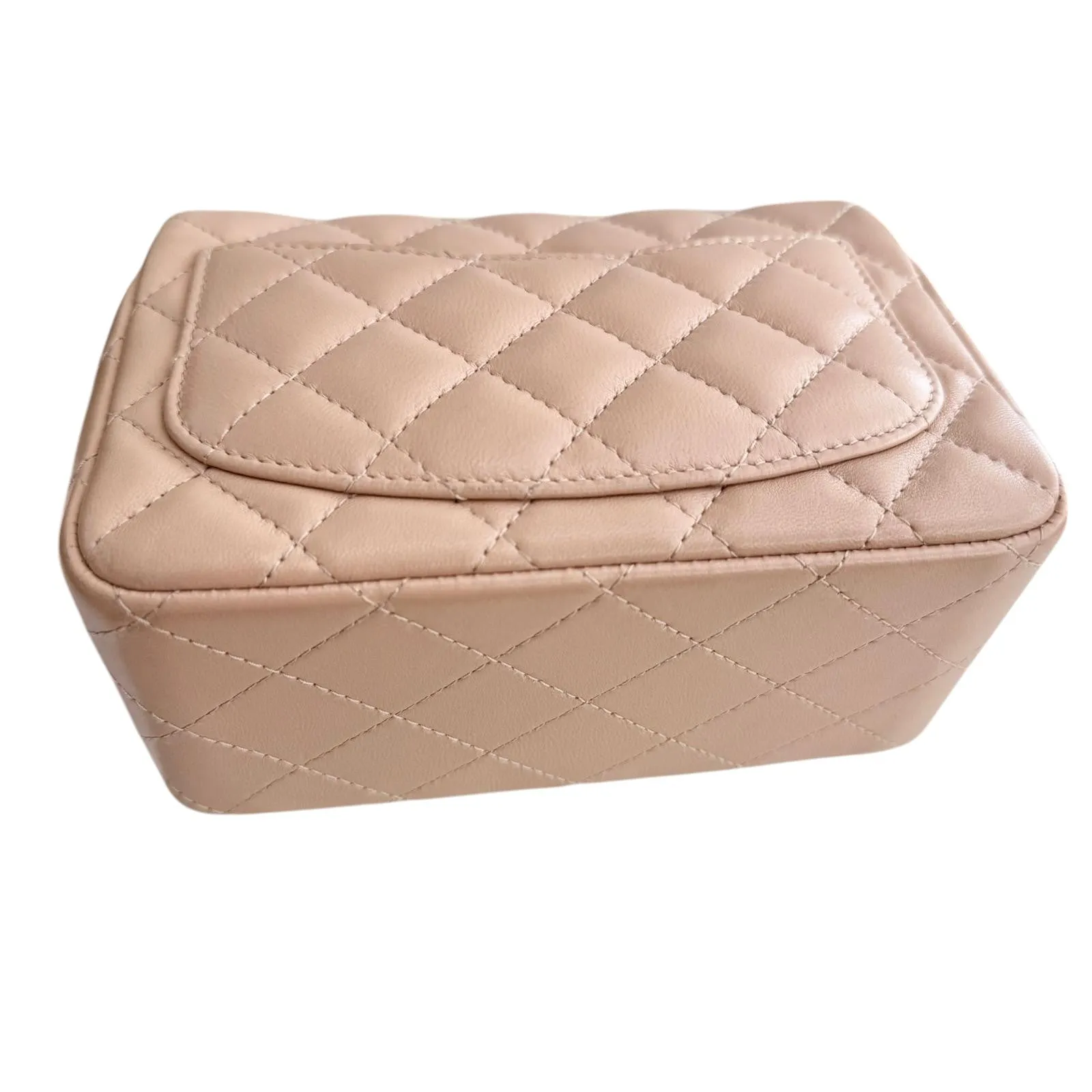 Chanel Classic Square Mini Light Pink Lambskin, Light Gold-tone Hardware