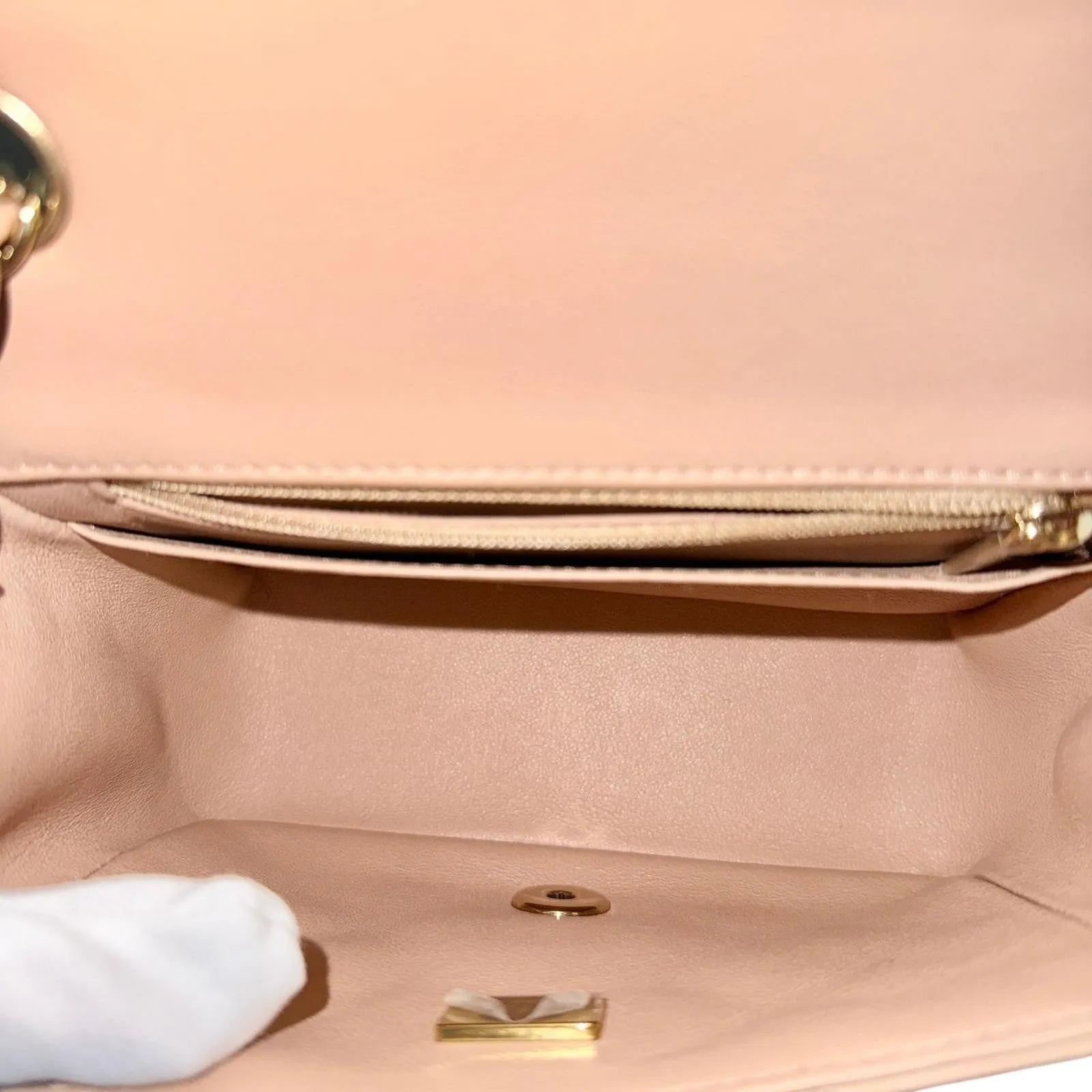 Chanel Classic Square Mini Light Pink Lambskin, Light Gold-tone Hardware