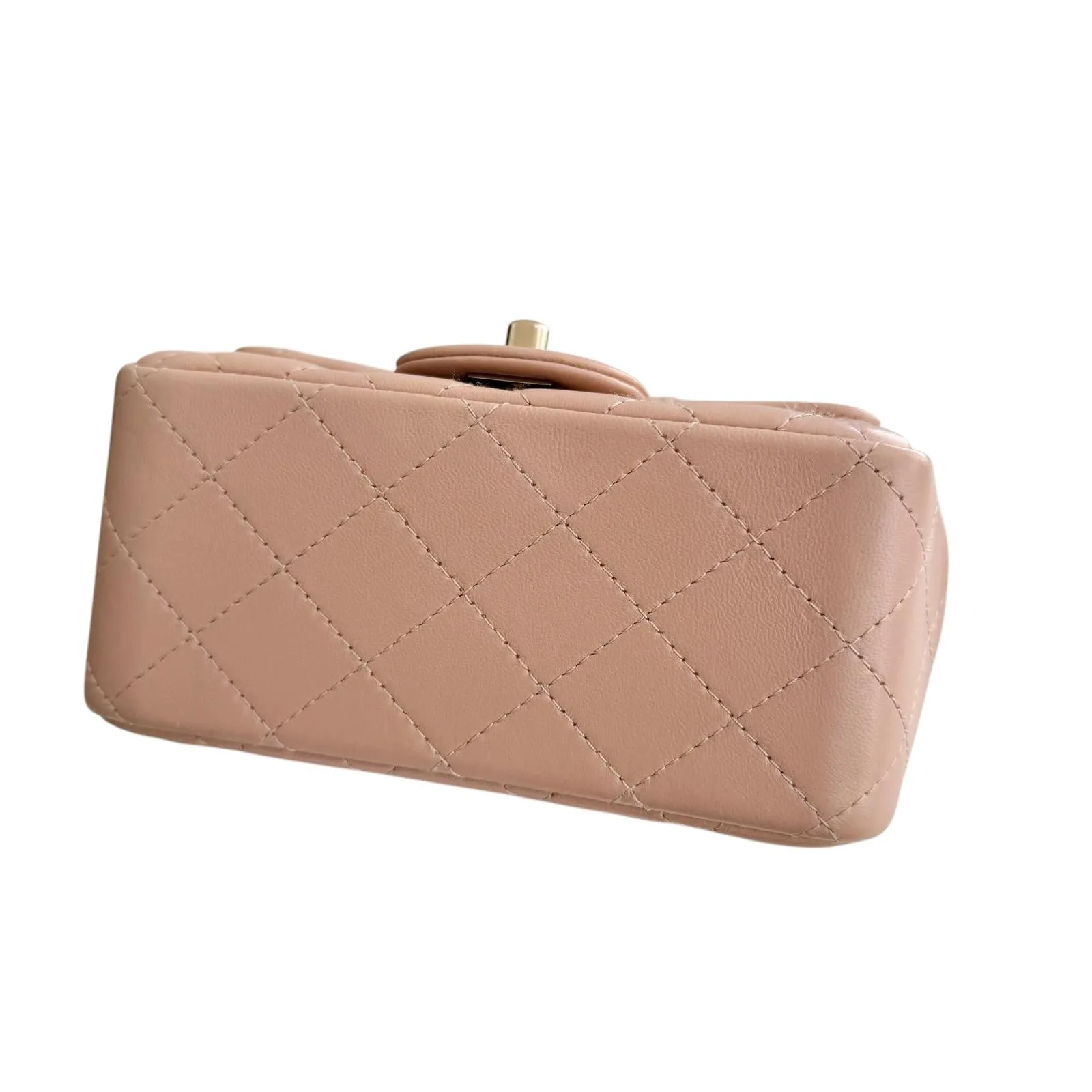 Chanel Classic Square Mini Light Pink Lambskin, Light Gold-tone Hardware