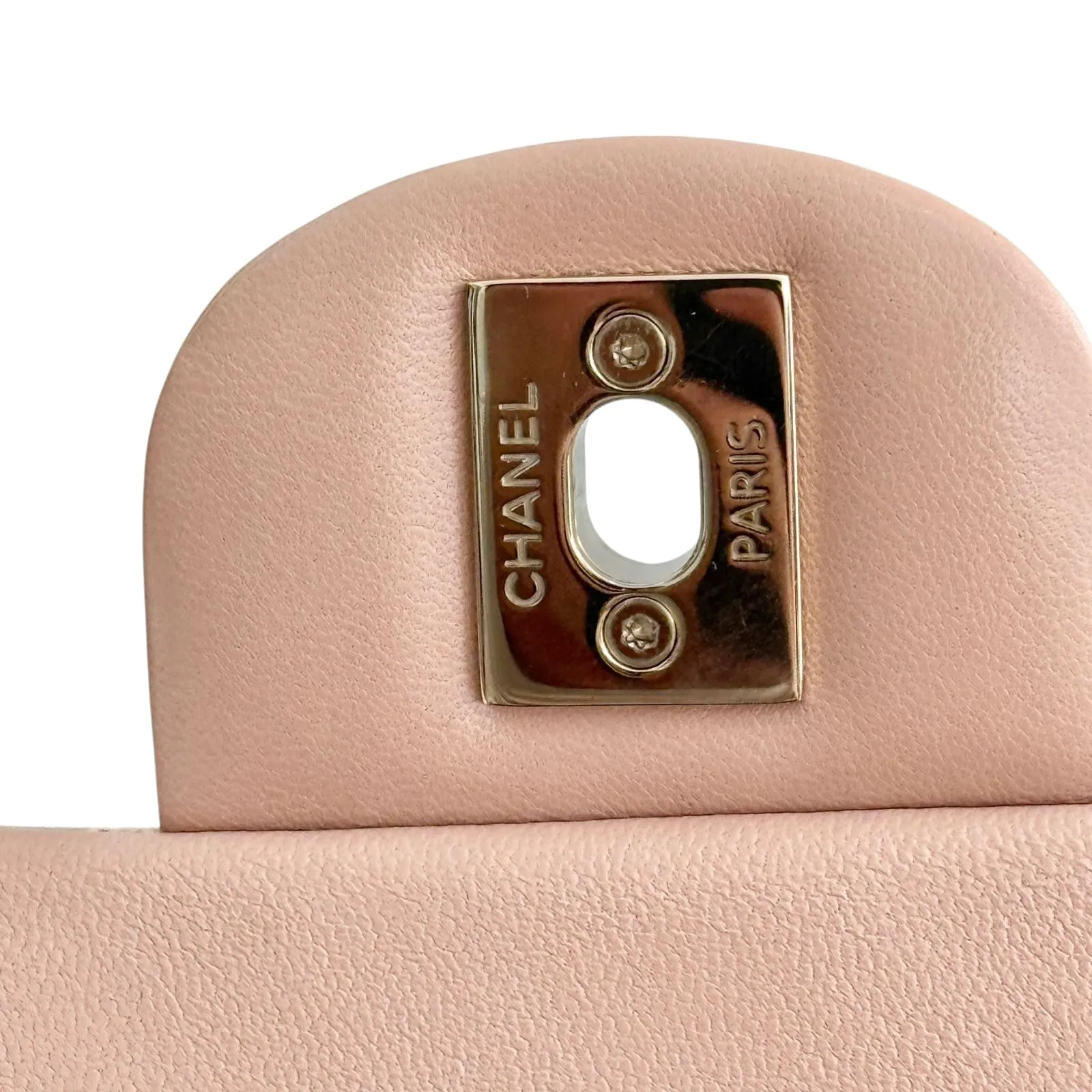 Chanel Classic Square Mini Light Pink Lambskin, Light Gold-tone Hardware