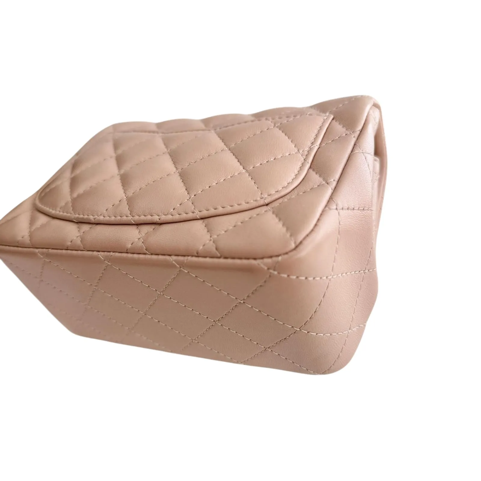 Chanel Classic Square Mini Light Pink Lambskin, Light Gold-tone Hardware