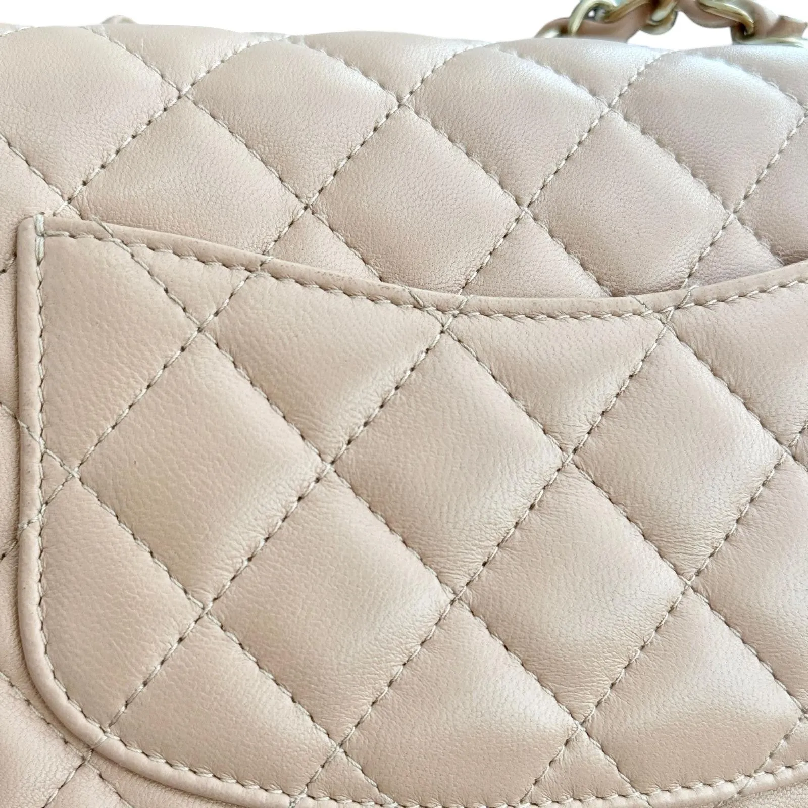 Chanel Classic Square Mini Light Pink Lambskin, Light Gold-tone Hardware