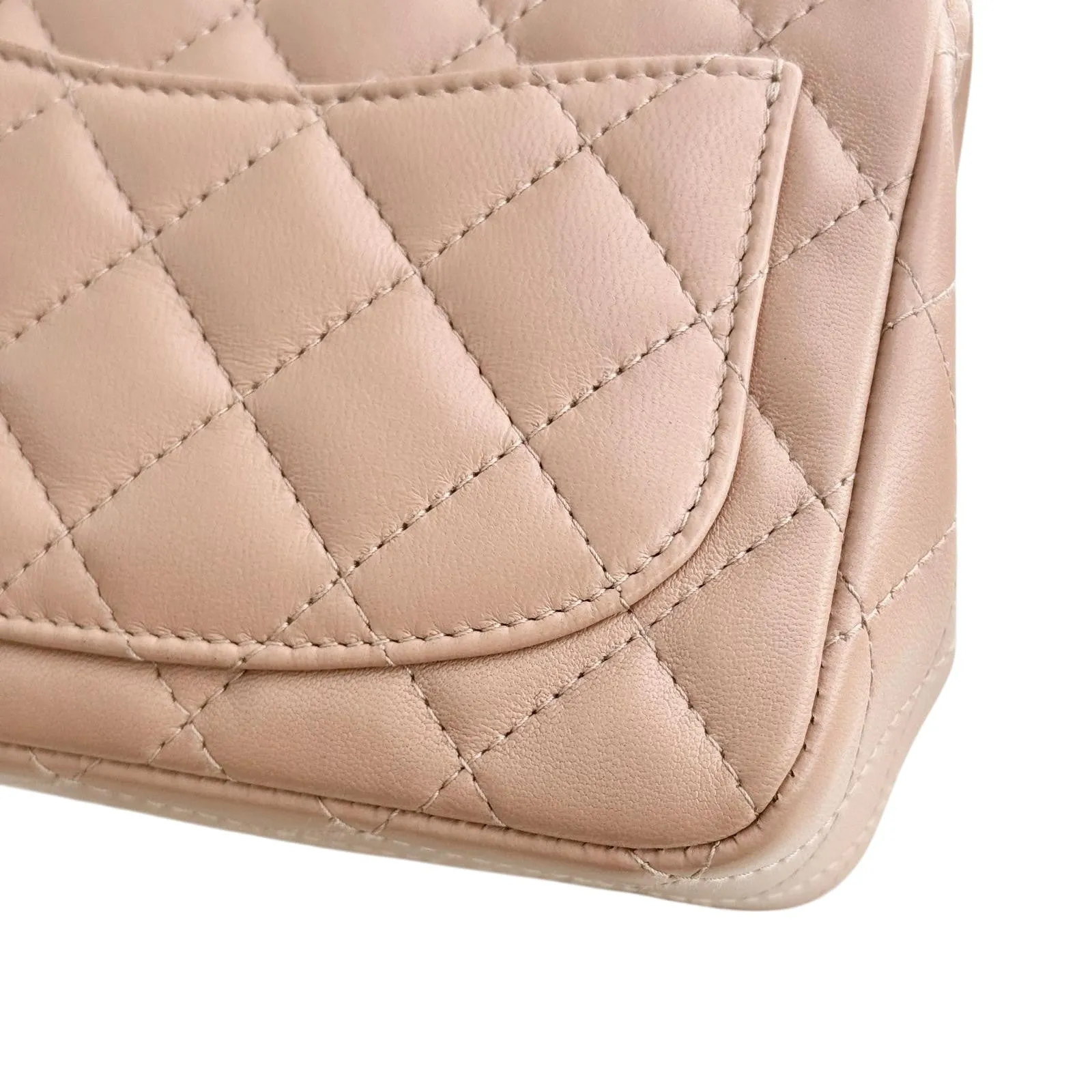 Chanel Classic Square Mini Light Pink Lambskin, Light Gold-tone Hardware