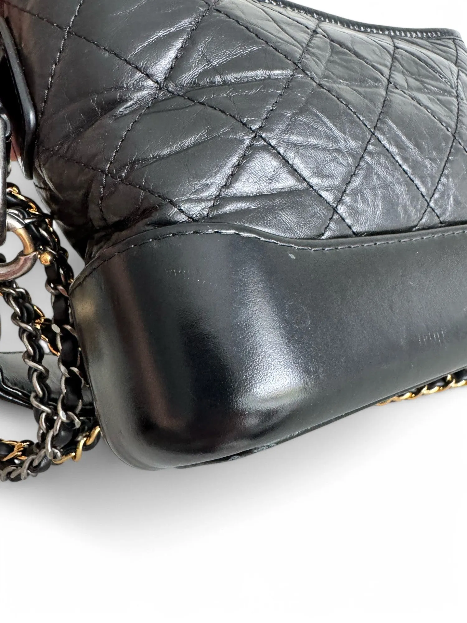 Chanel Gabrielle Top Handle Small Black Calfskin Leather, Mixed-tone Hardware