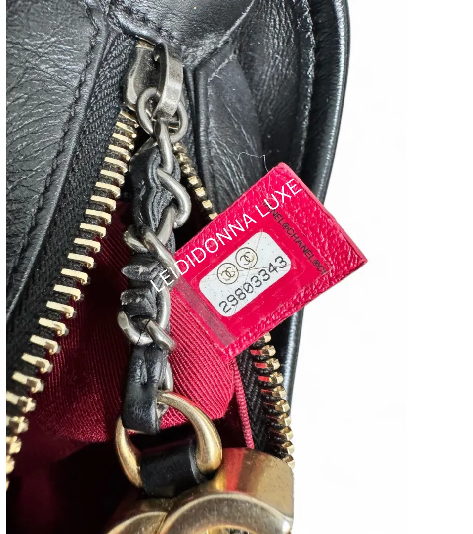 Chanel Gabrielle Top Handle Small Black Calfskin Leather, Mixed-tone Hardware