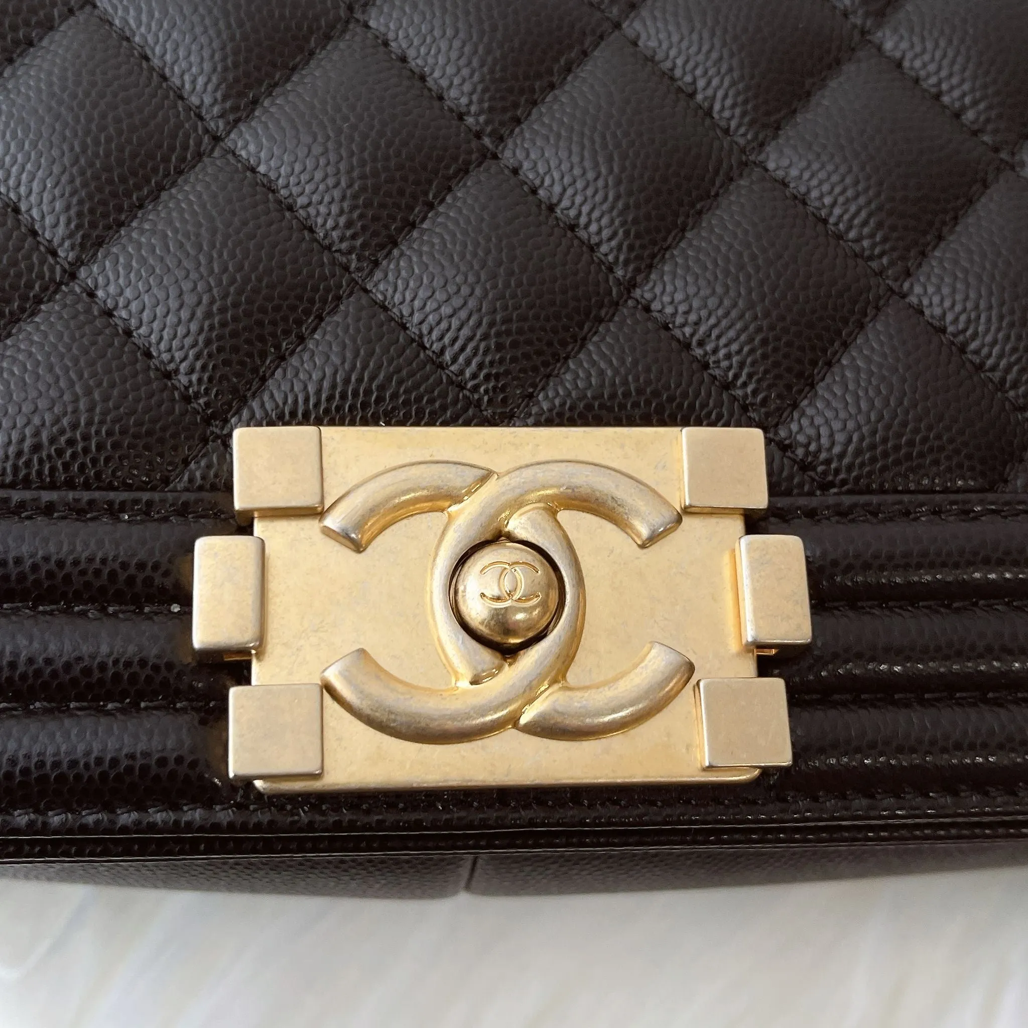 Chanel Leboy Old MediumBlack Caviar Gold-tone Hardware