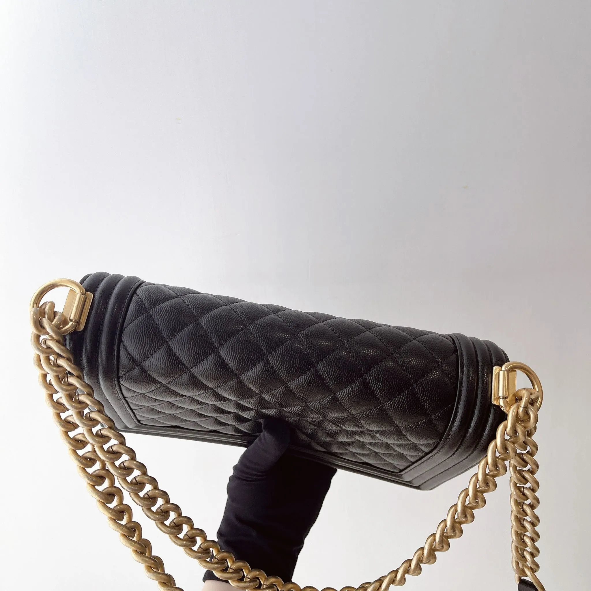 Chanel Leboy Old MediumBlack Caviar Gold-tone Hardware