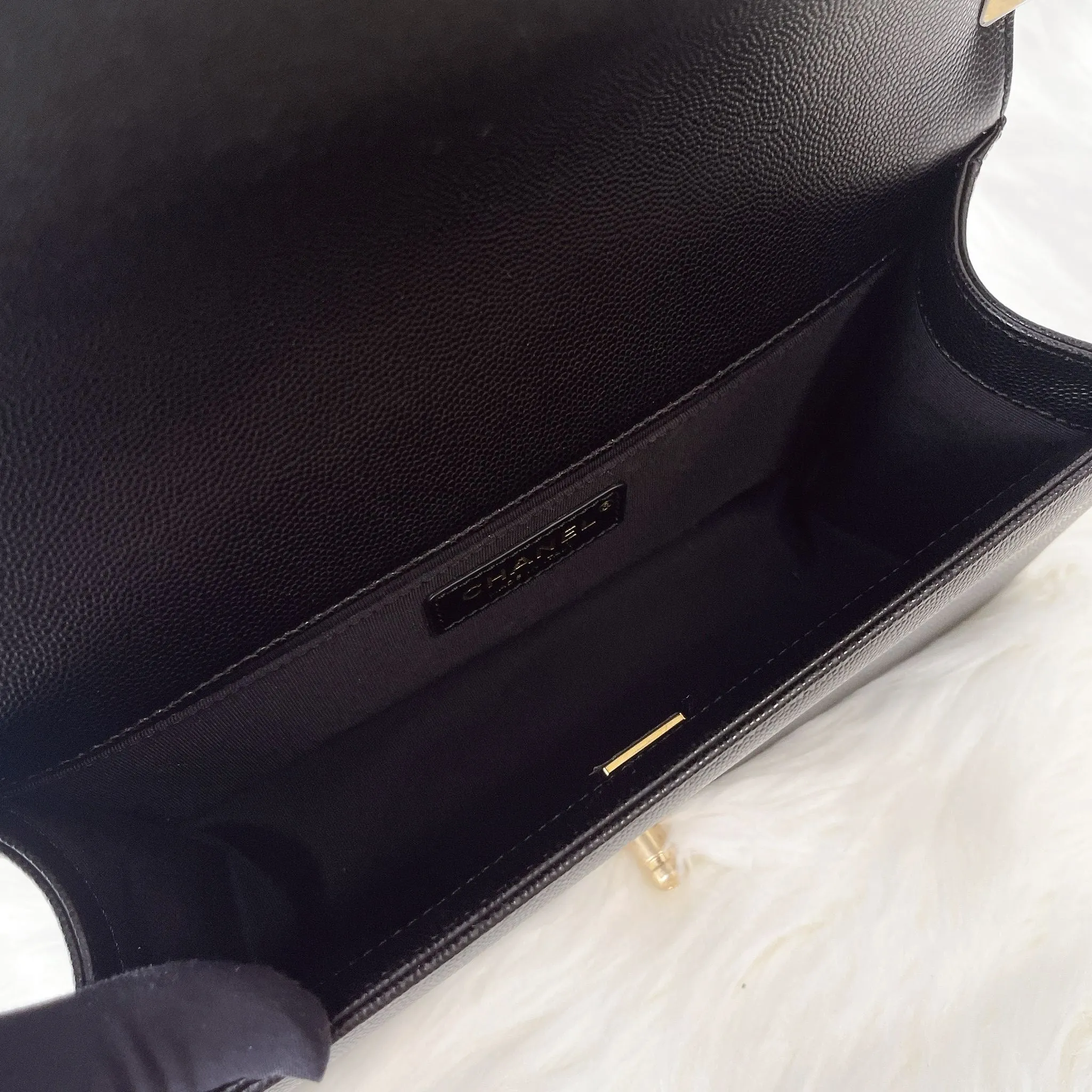 Chanel Leboy Old MediumBlack Caviar Gold-tone Hardware
