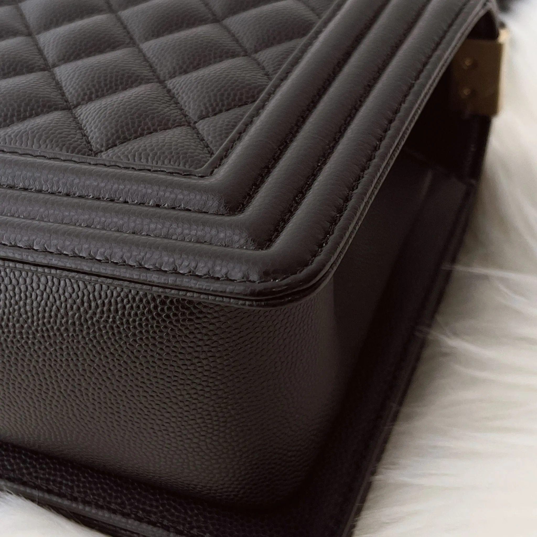 Chanel Leboy Old MediumBlack Caviar Gold-tone Hardware