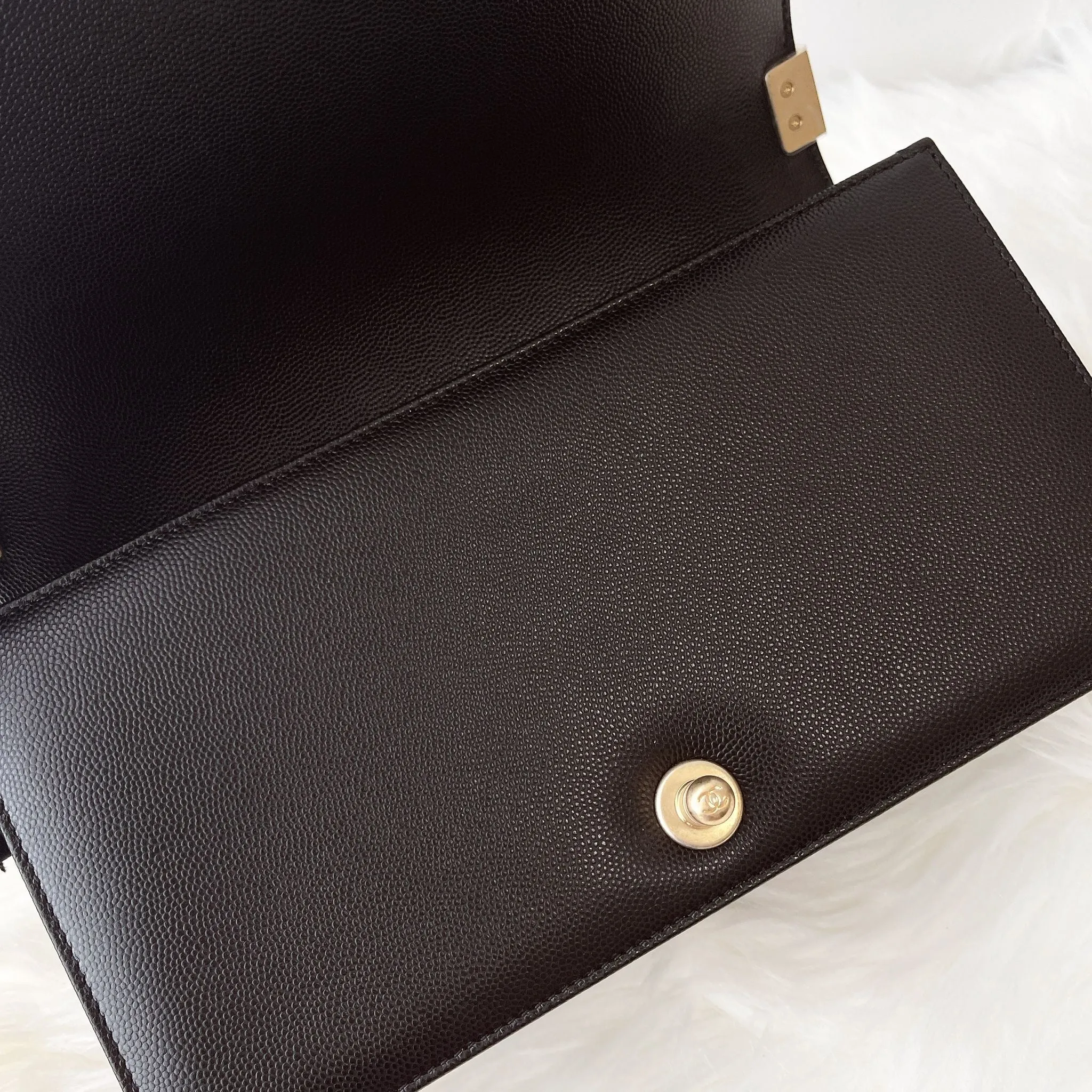 Chanel Leboy Old MediumBlack Caviar Gold-tone Hardware