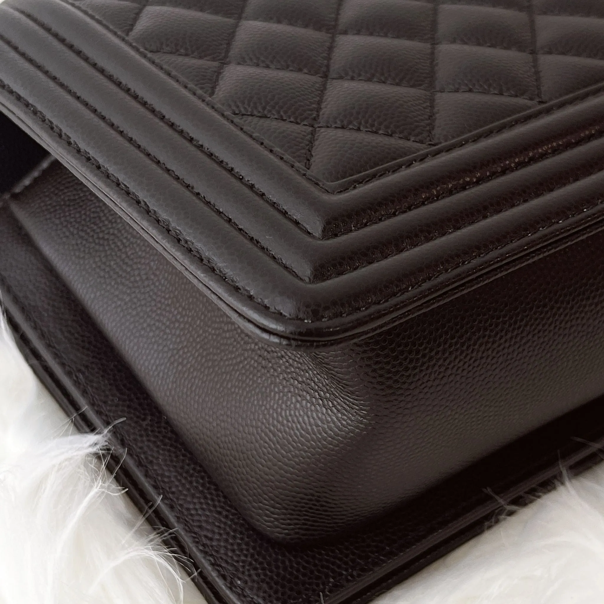 Chanel Leboy Old MediumBlack Caviar Gold-tone Hardware