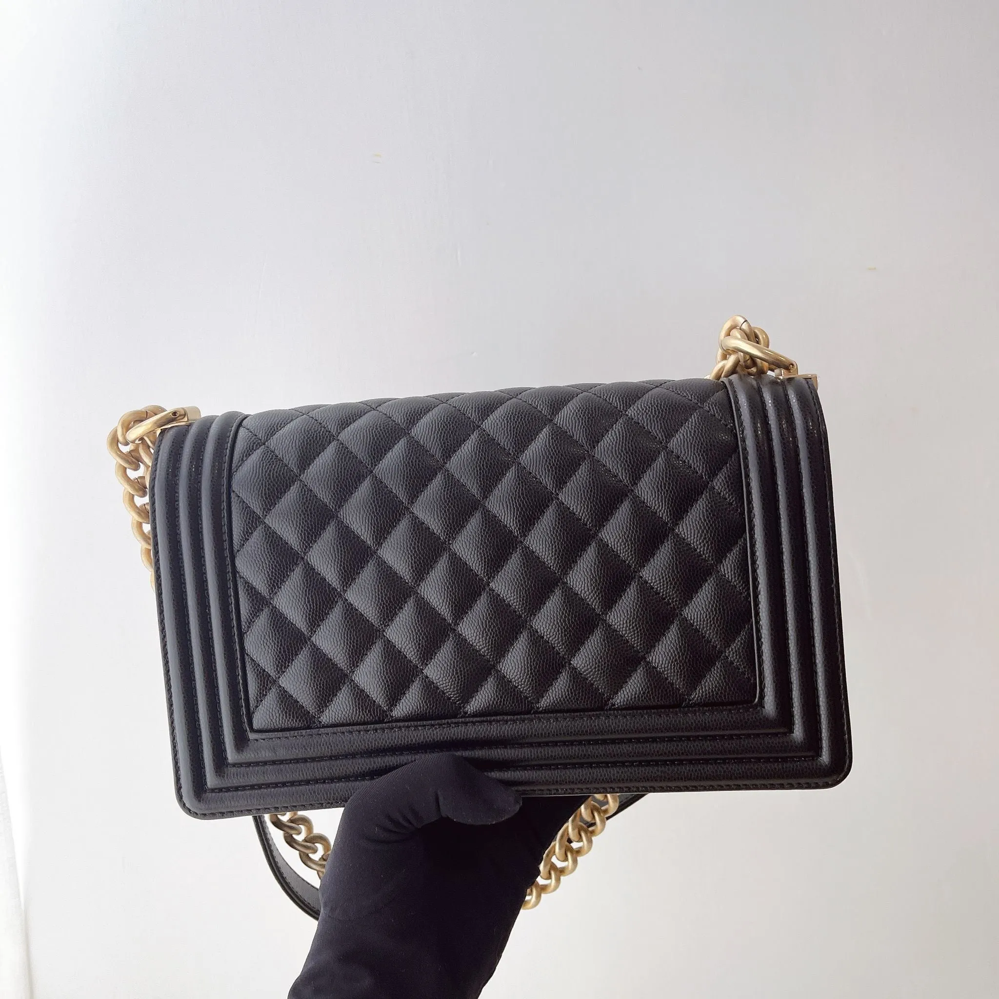 Chanel Leboy Old MediumBlack Caviar Gold-tone Hardware