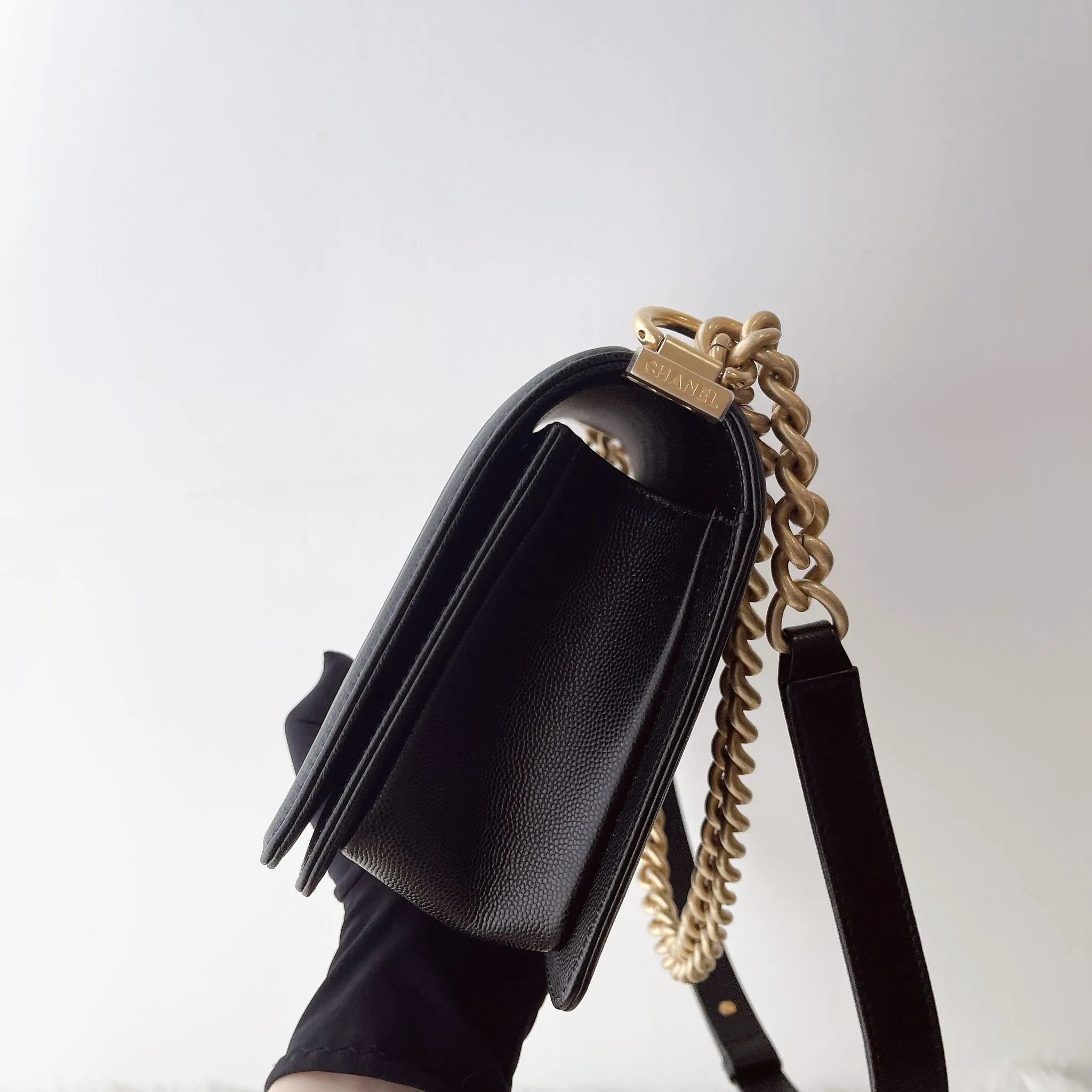 Chanel Leboy Old MediumBlack Caviar Gold-tone Hardware