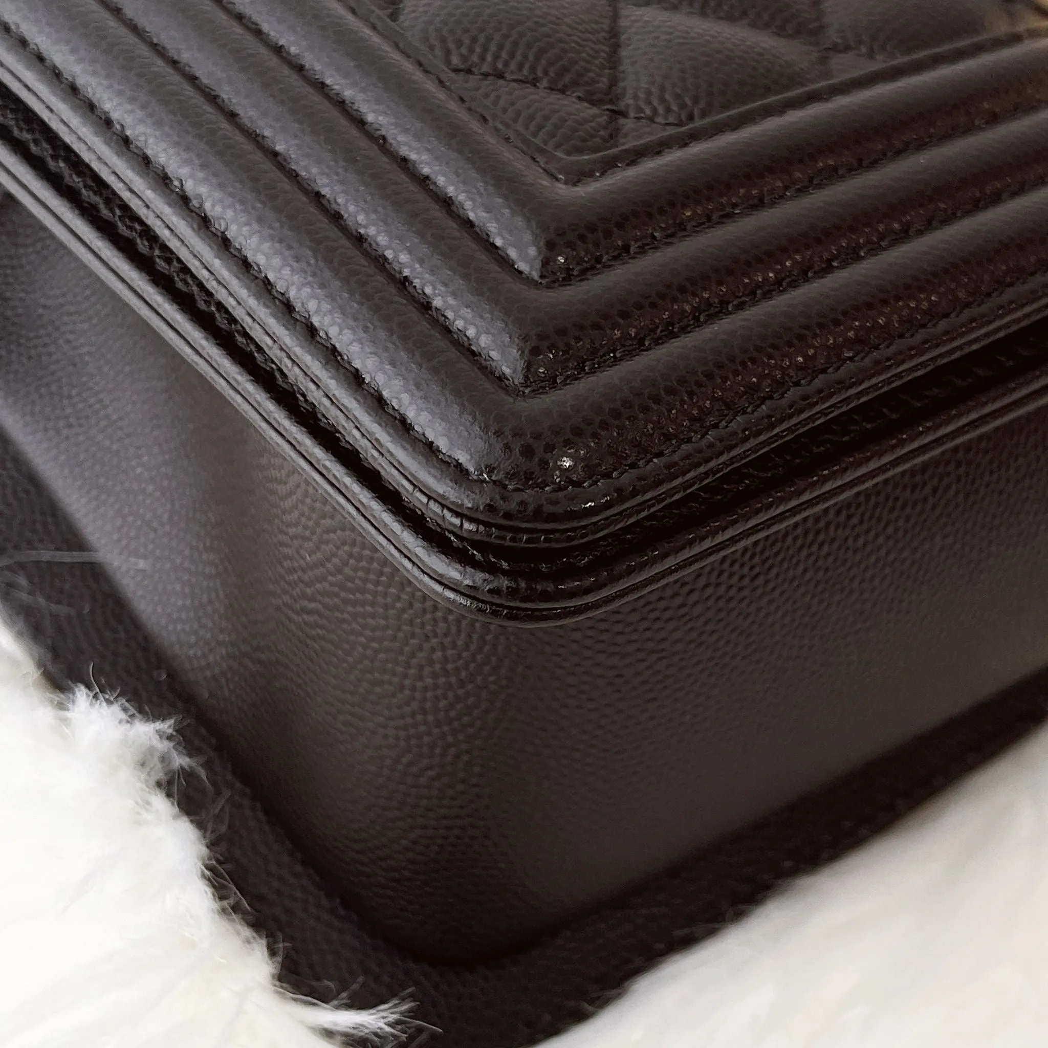 Chanel Leboy Old MediumBlack Caviar Gold-tone Hardware