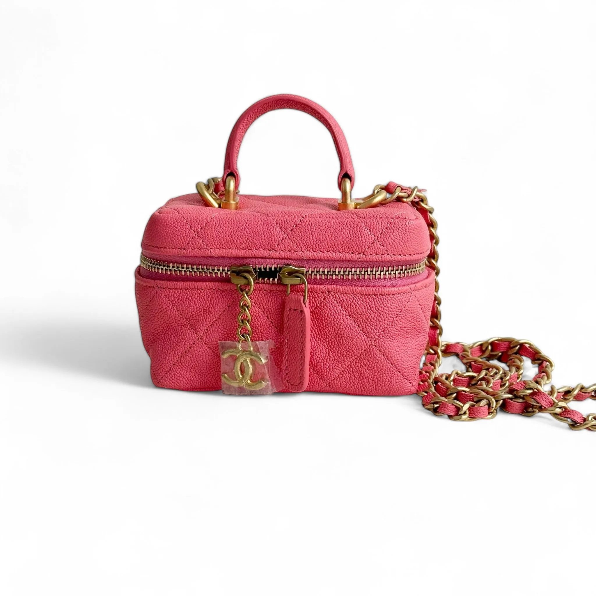 Chanel Micro Vanity Bag Pink Caviar / Grained Gold-Tone Hardware
