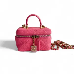 Chanel Micro Vanity Bag Pink Caviar / Grained Gold-Tone Hardware