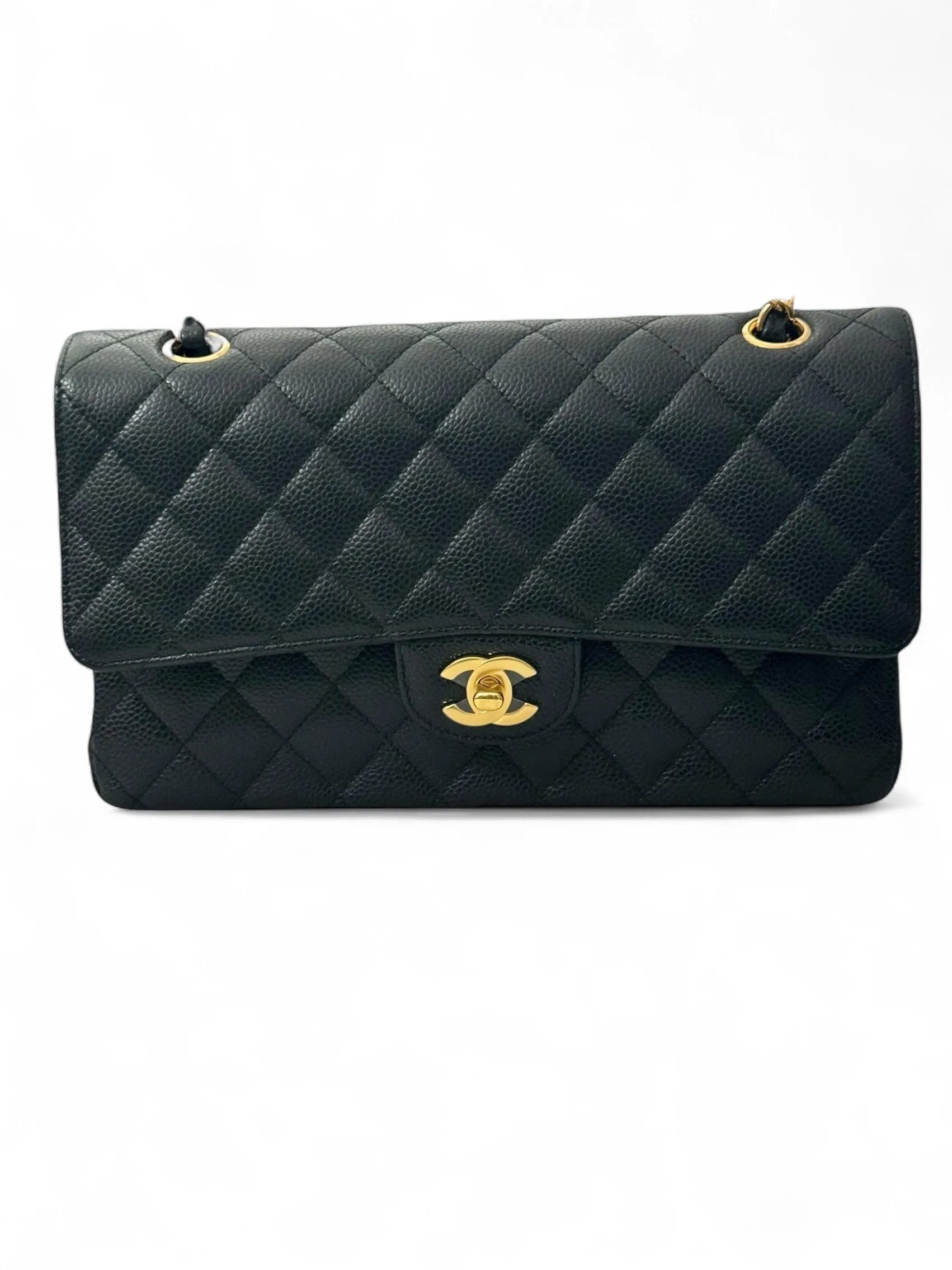 Chanel Timeless Classic Medium Black Caviar, Gold-tone Hardware