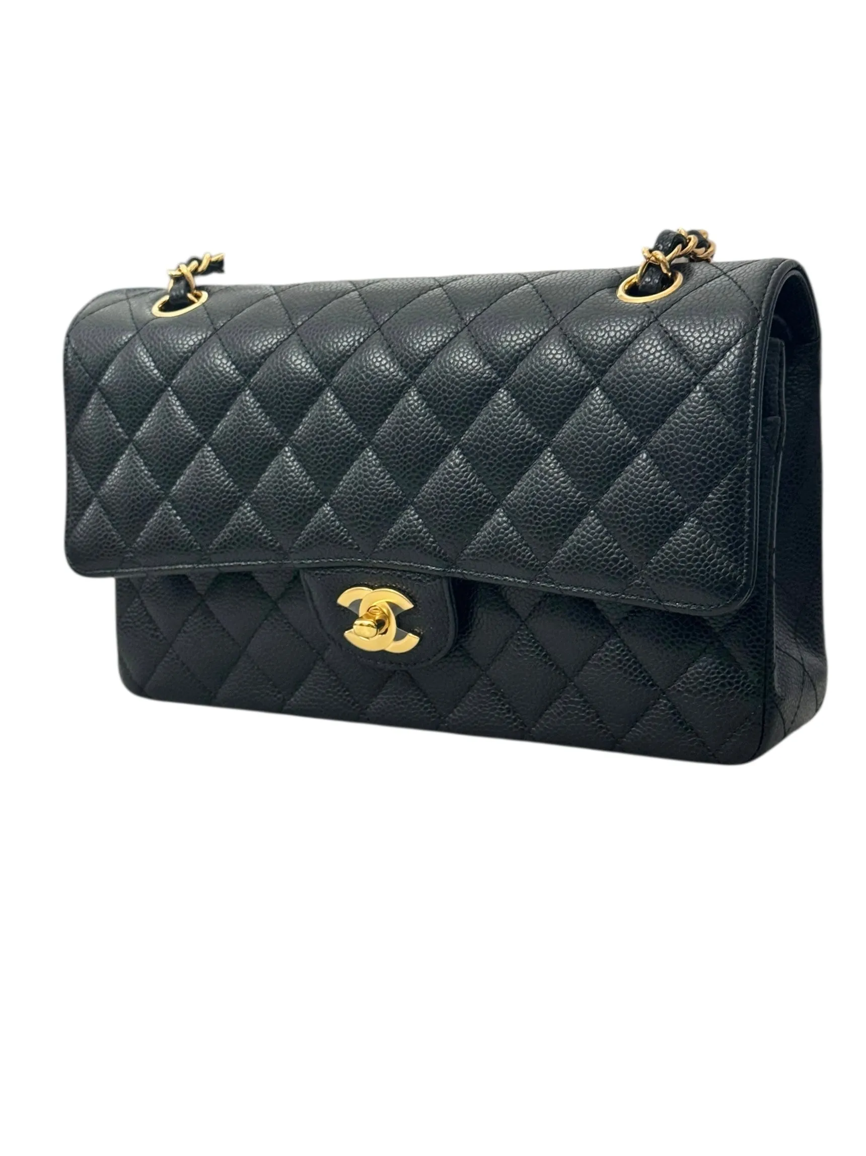 Chanel Timeless Classic Medium Black Caviar, Gold-tone Hardware