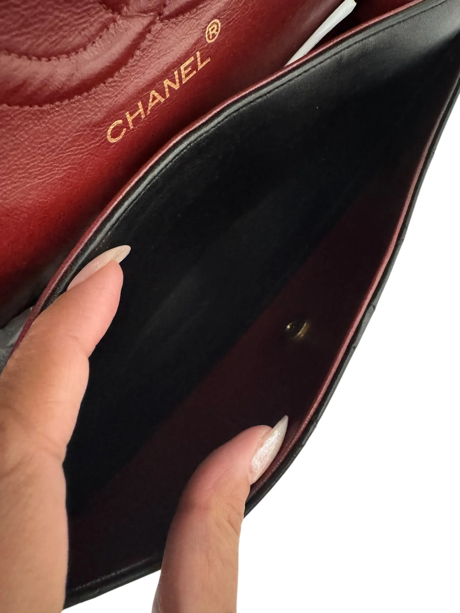 Chanel Timeless Classic Medium Vintage, Black Lambskin 24kt Gold-tone Hardware