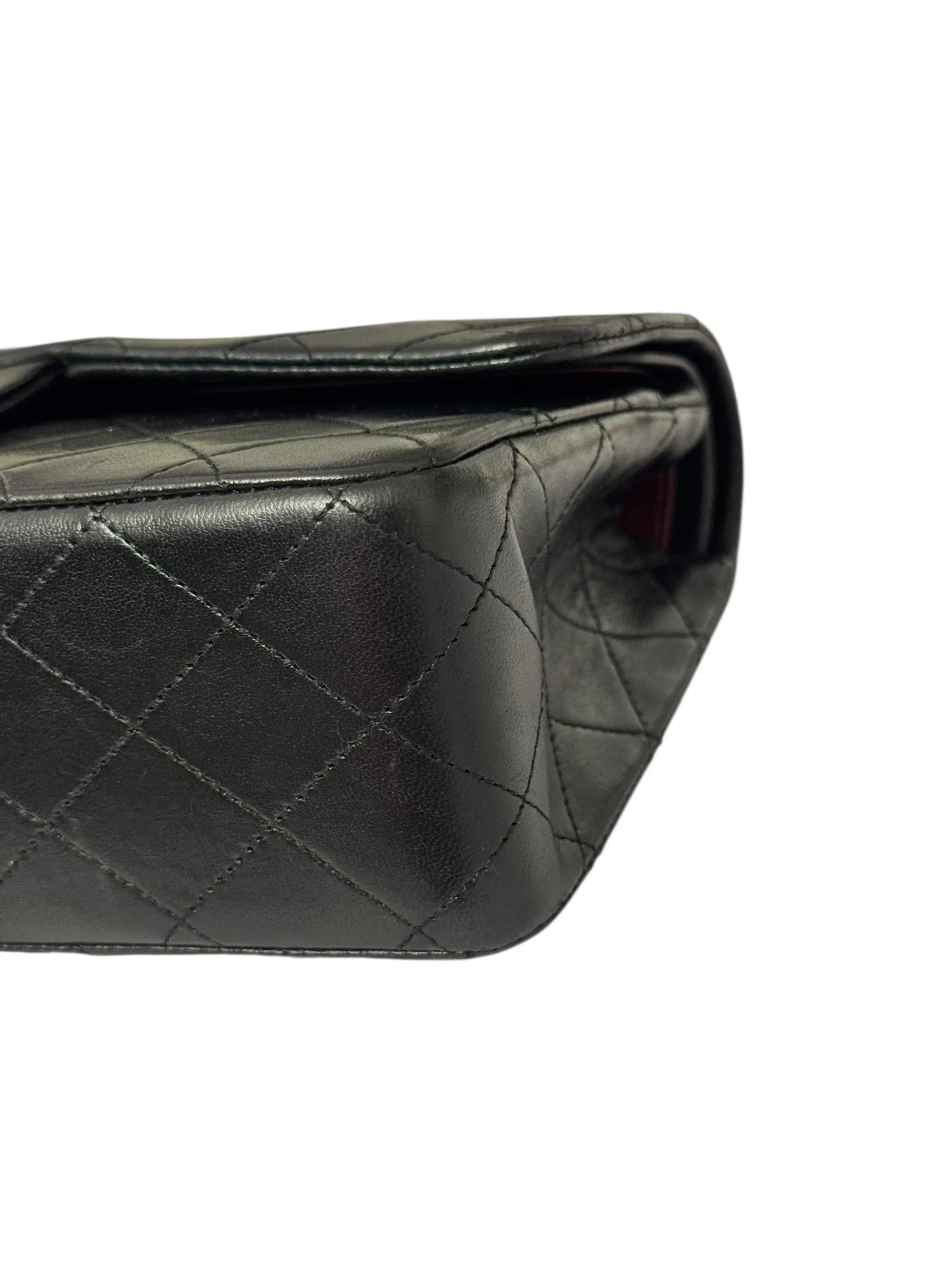 Chanel Timeless Classic Medium Vintage, Black Lambskin 24kt Gold-tone Hardware