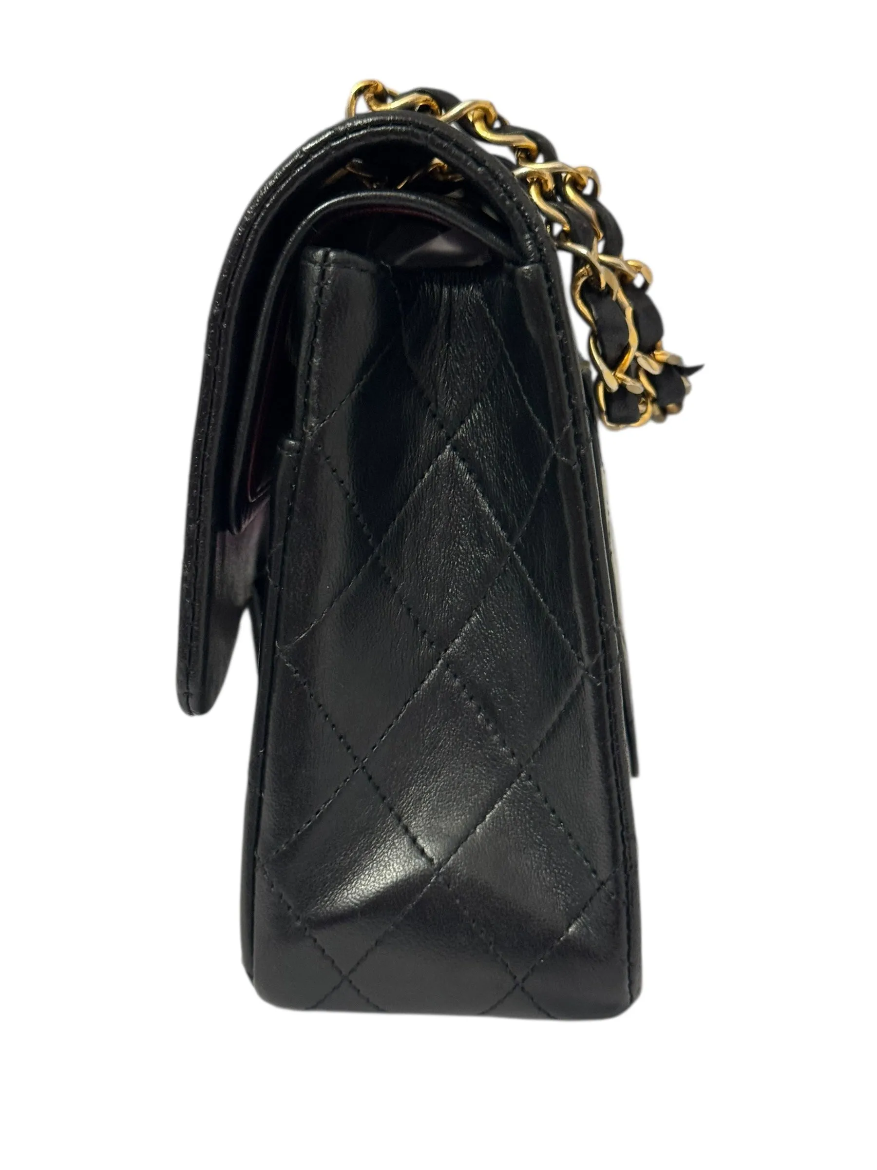 Chanel Timeless Classic Medium Vintage, Black Lambskin 24kt Gold-tone Hardware