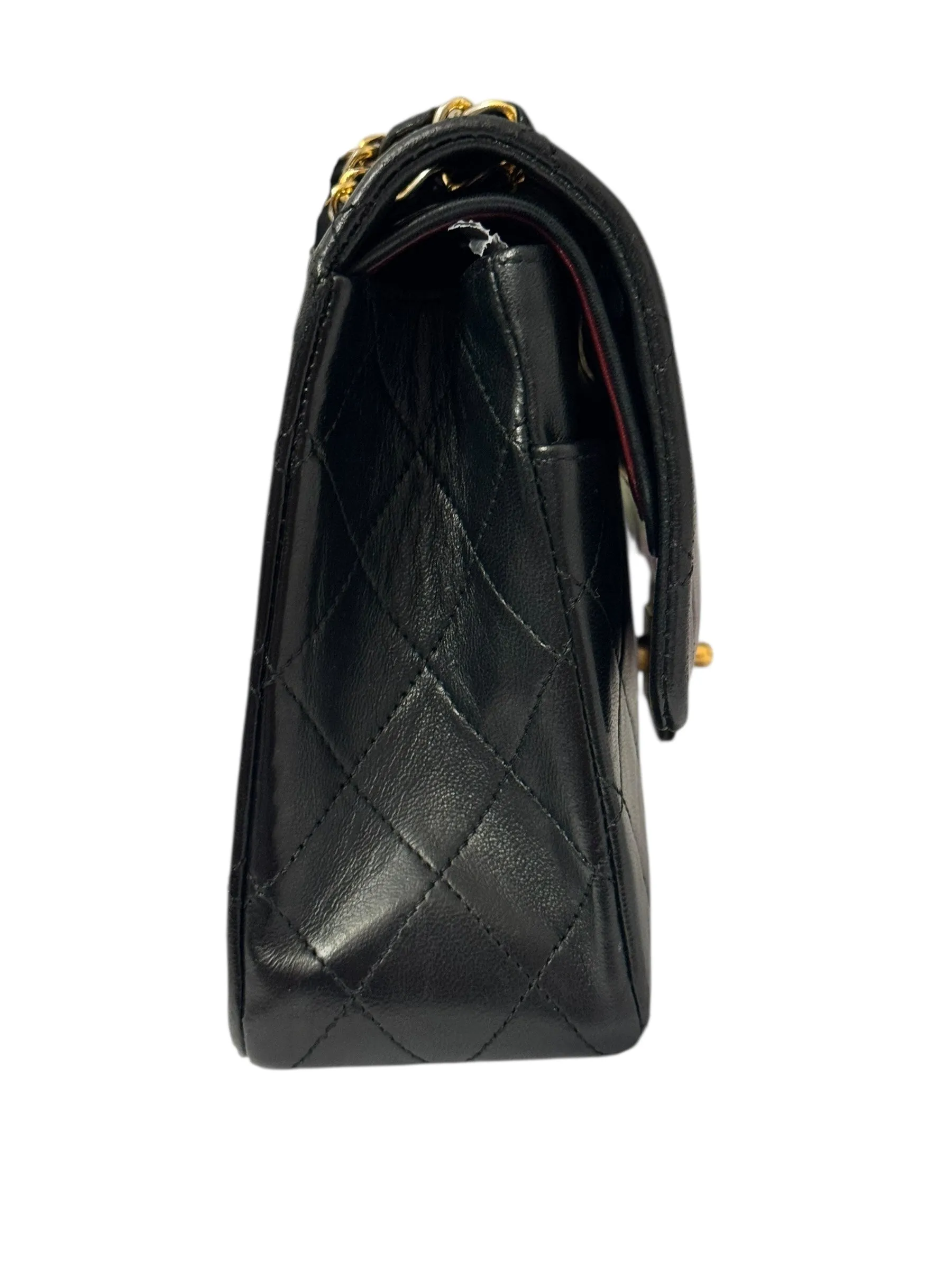 Chanel Timeless Classic Medium Vintage, Black Lambskin 24kt Gold-tone Hardware