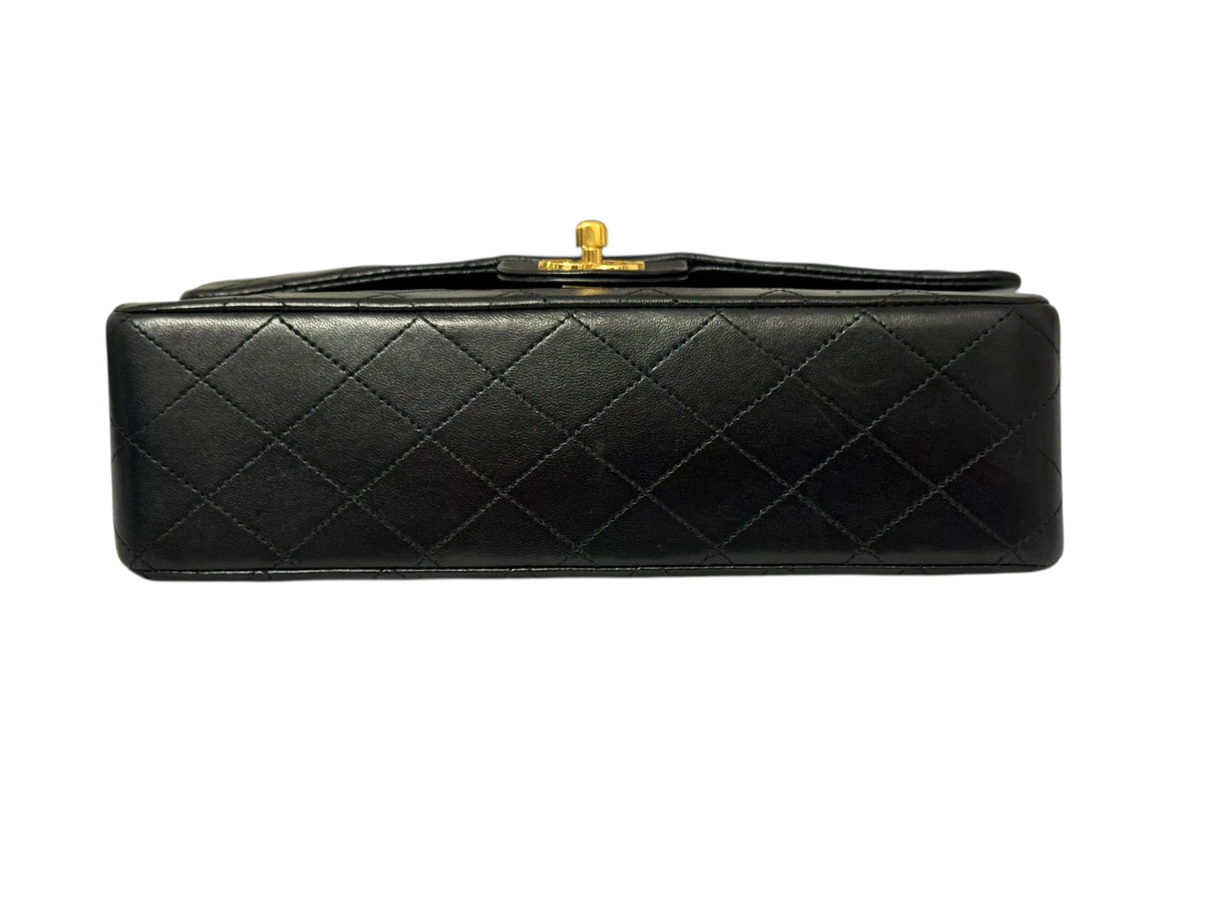 Chanel Timeless Classic Medium Vintage, Black Lambskin 24kt Gold-tone Hardware