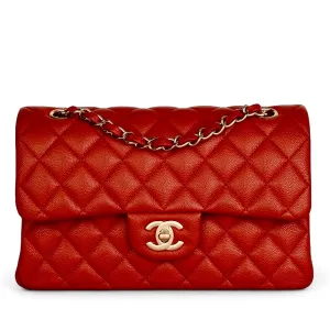 Chanel Timeless Classic Small 19B True Red Caviar Gold-tone Hardware