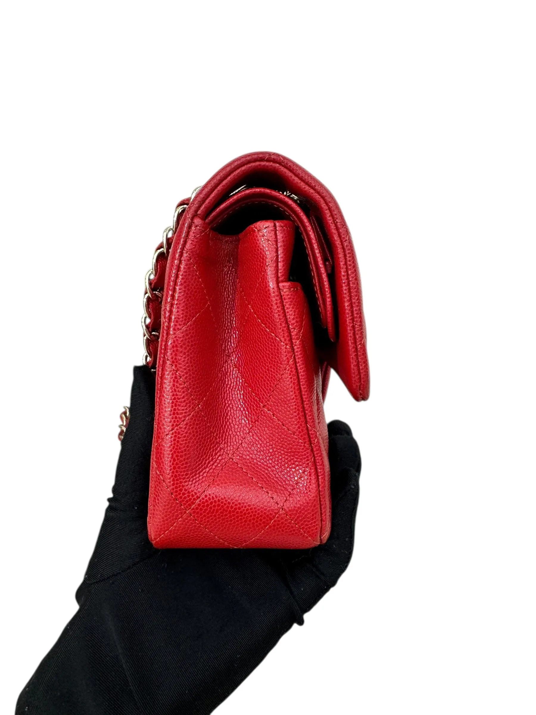 Chanel Timeless Classic Small 19B True Red Caviar Gold-tone Hardware