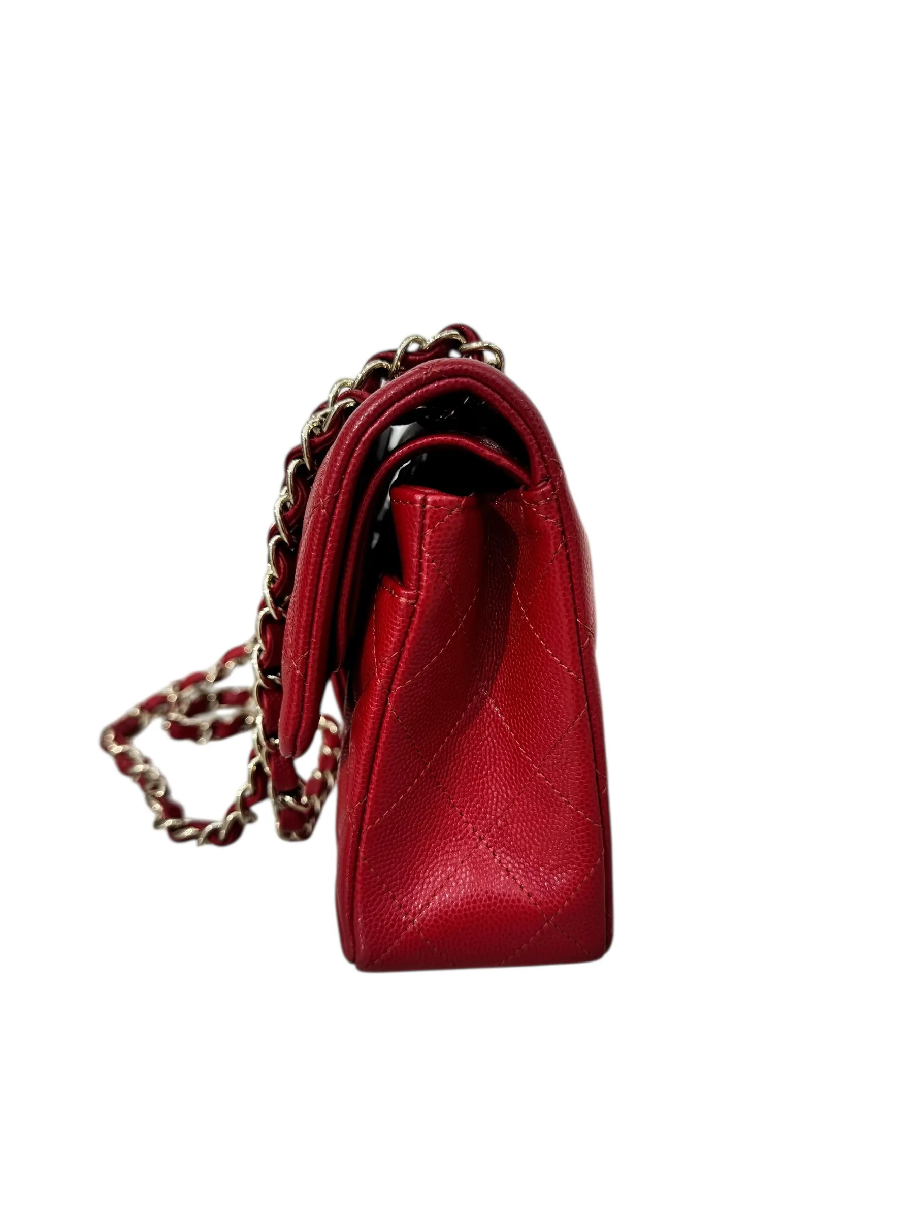 Chanel Timeless Classic Small 19B True Red Caviar Gold-tone Hardware