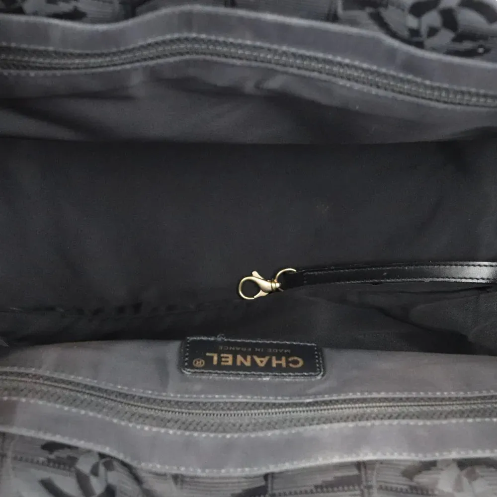 Chanel Travel Tote Medium Nylon Black Gold Tone Hardware