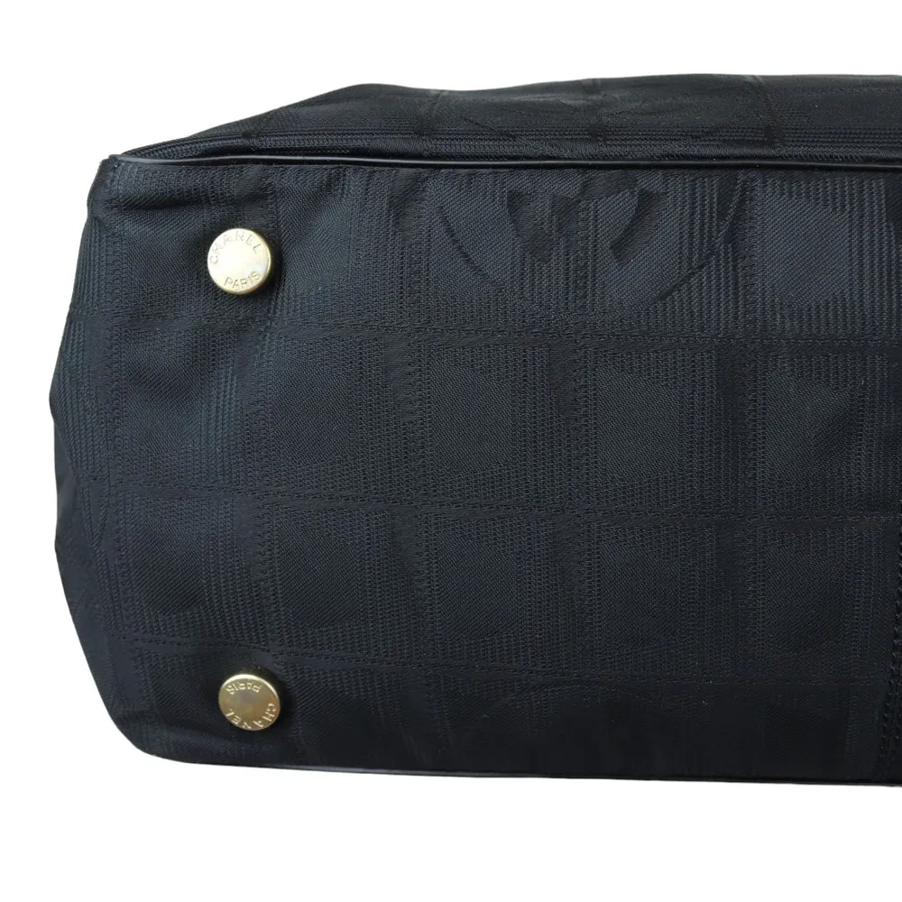 Chanel Travel Tote Medium Nylon Black Gold Tone Hardware