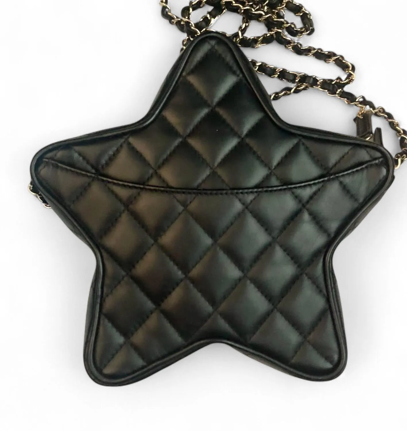Chanel Walk of Fame Star Bag  24C Black Lambskin With Gold-tone Hardware
