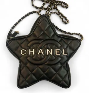 Chanel Walk of Fame Star Bag  24C Black Lambskin With Gold-tone Hardware
