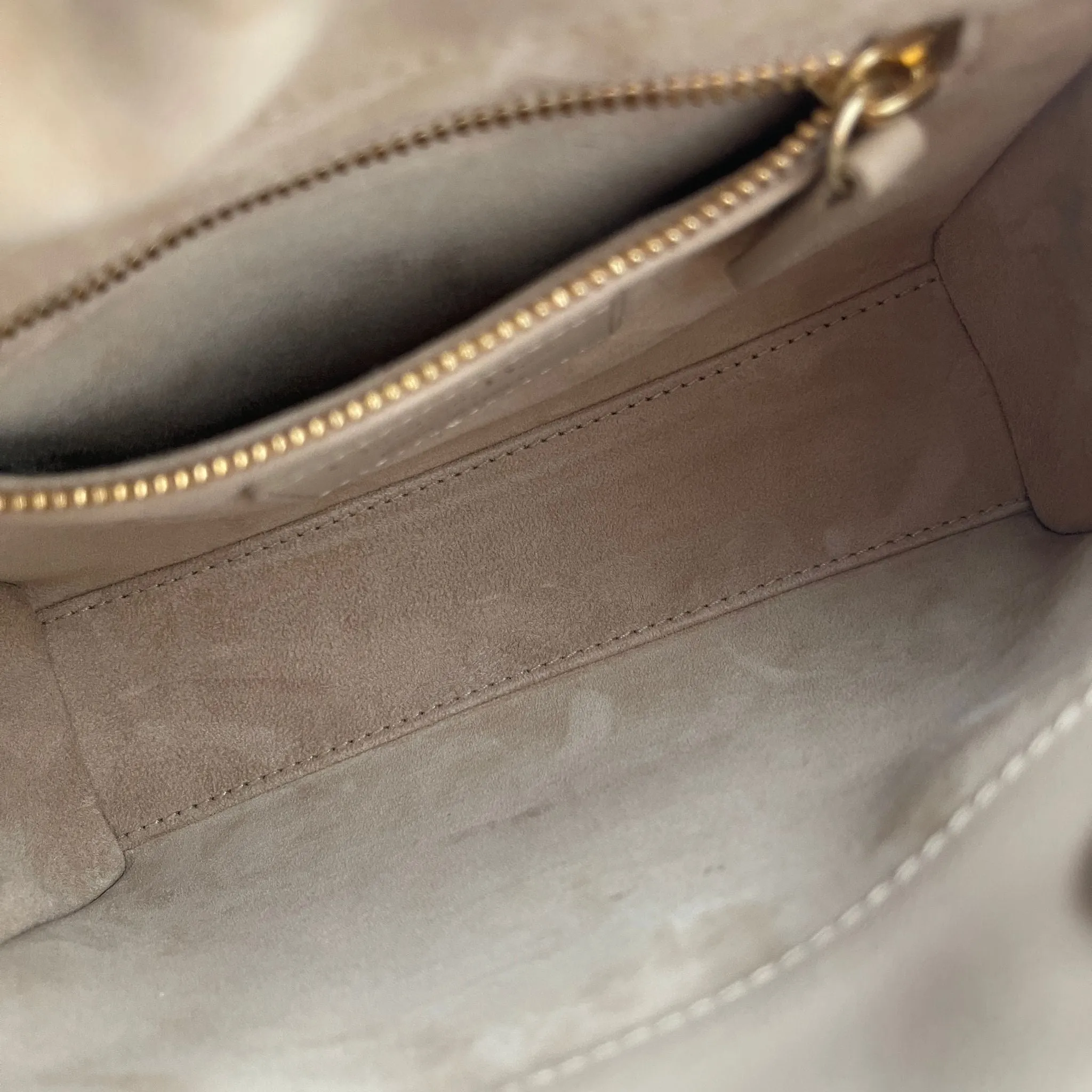 Christian Dior Lady Dior Mini Beige Lambskin Gold-tone Hardware