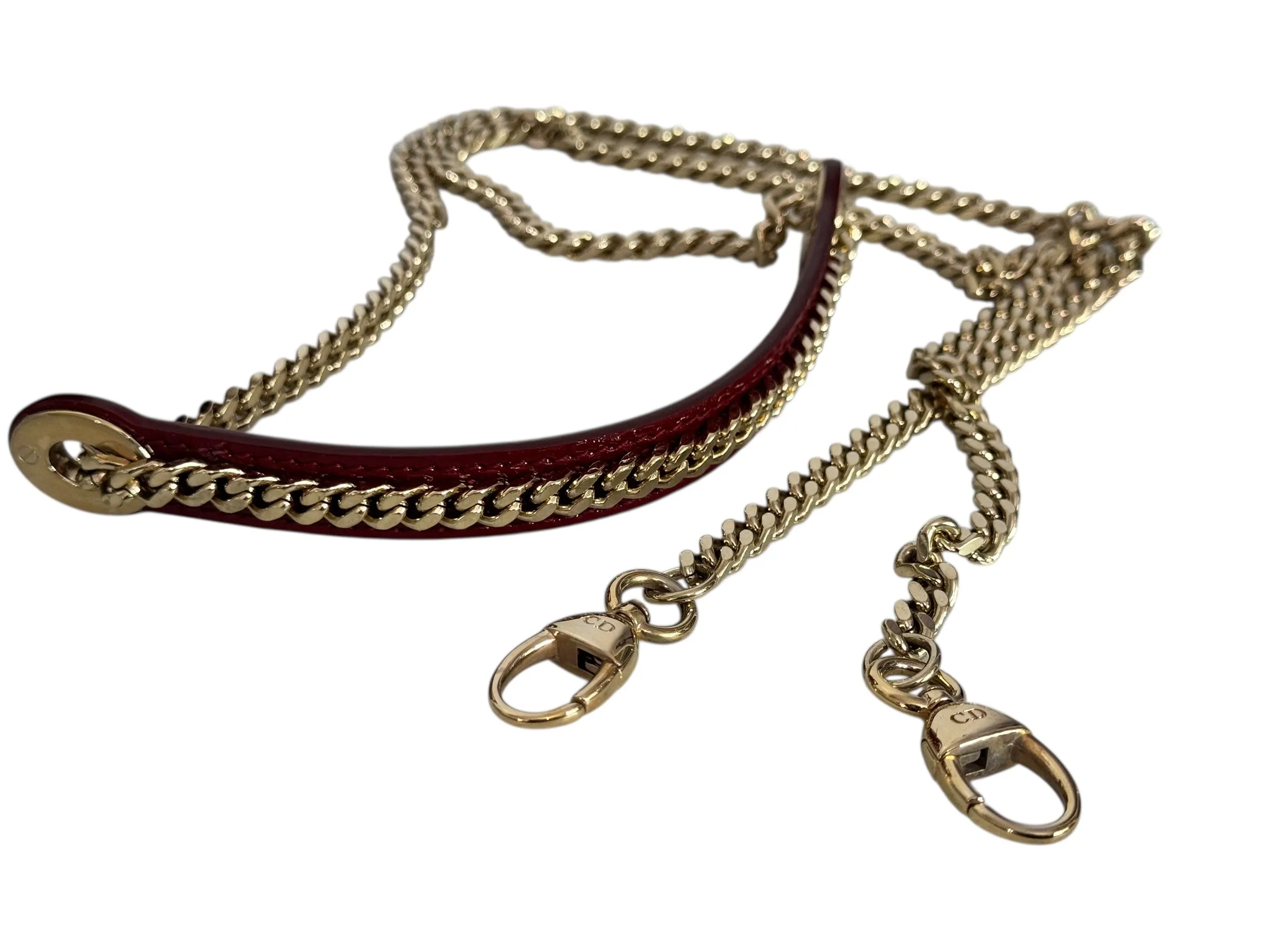 Christian Dior Lady Dior Mini Cherry Red Patent Leather, Gold-tone Hardware