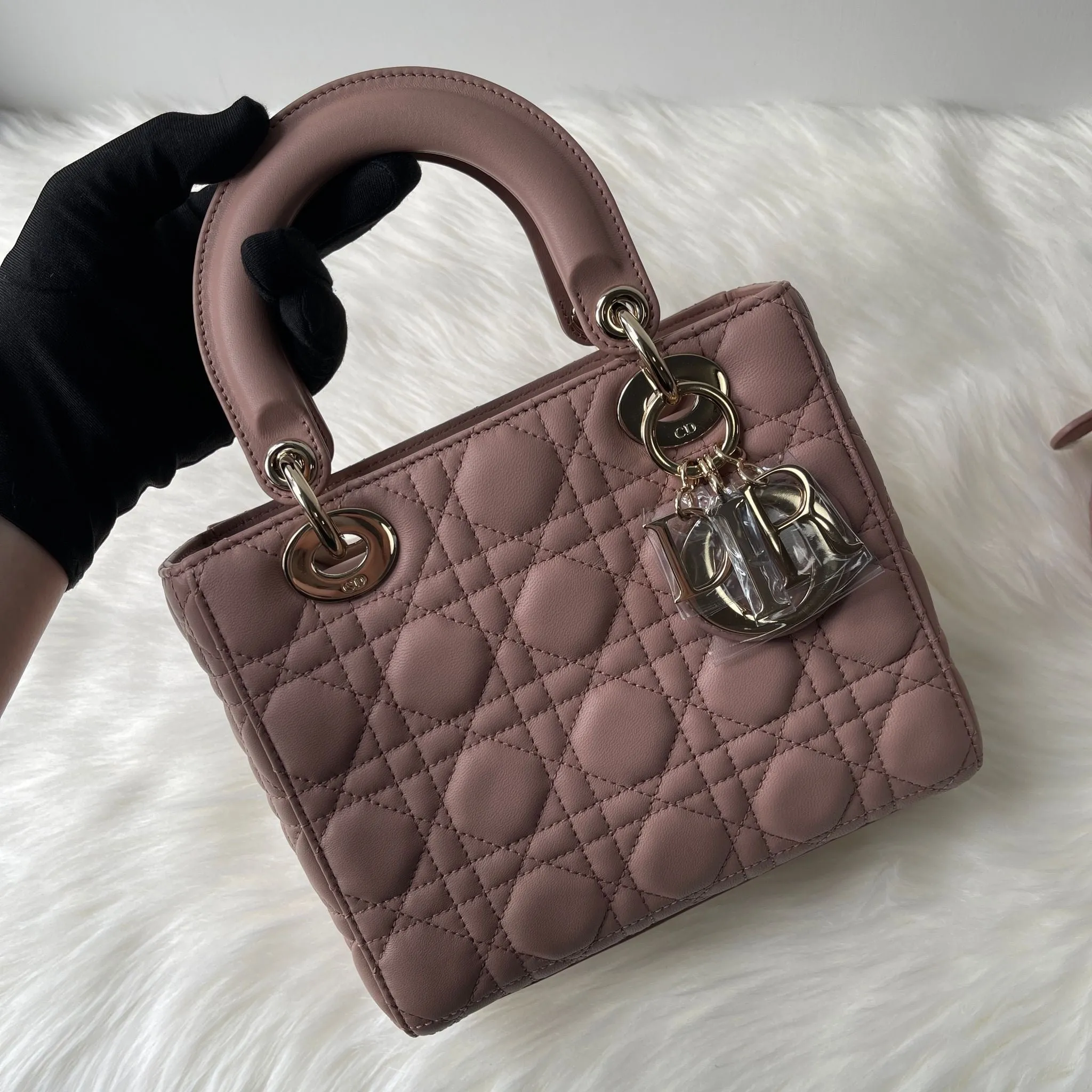 Christian Dior My Lady ABCD Small, Fard Lambskin Gold-tone Hardware